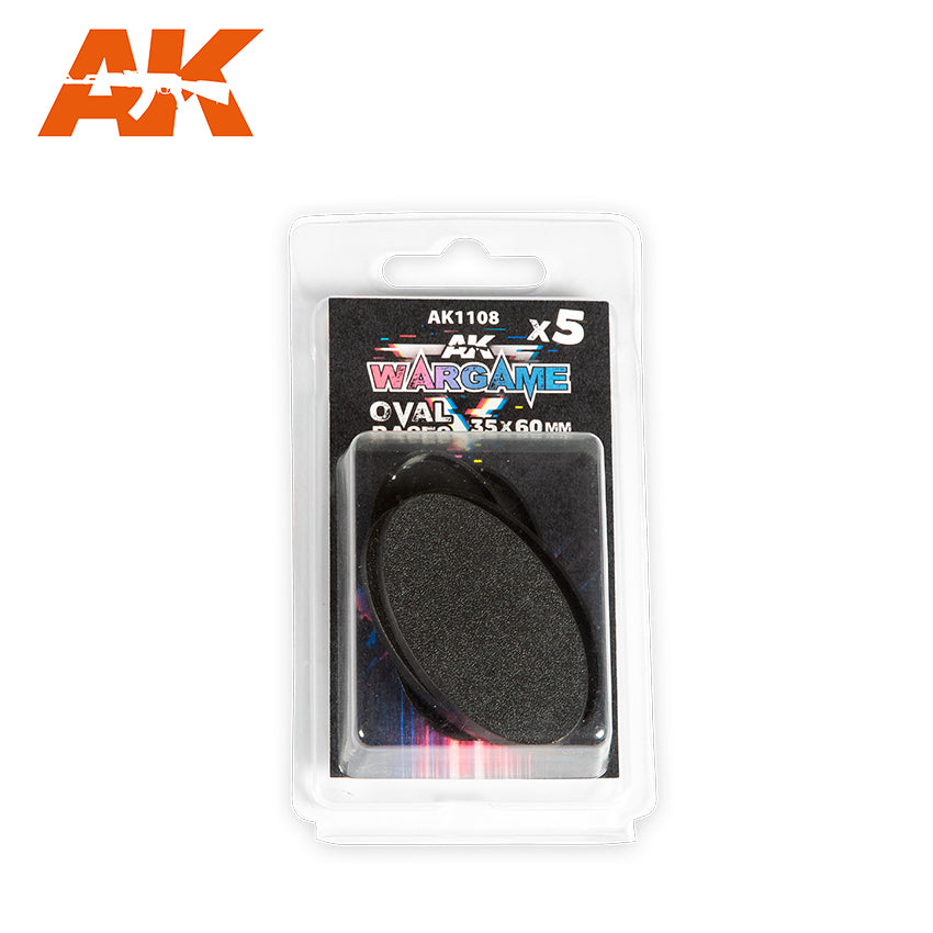 AK Interactive Plastic Wargame Bases. Oval Base 35X60mm (10 Units) | 8435568328815
