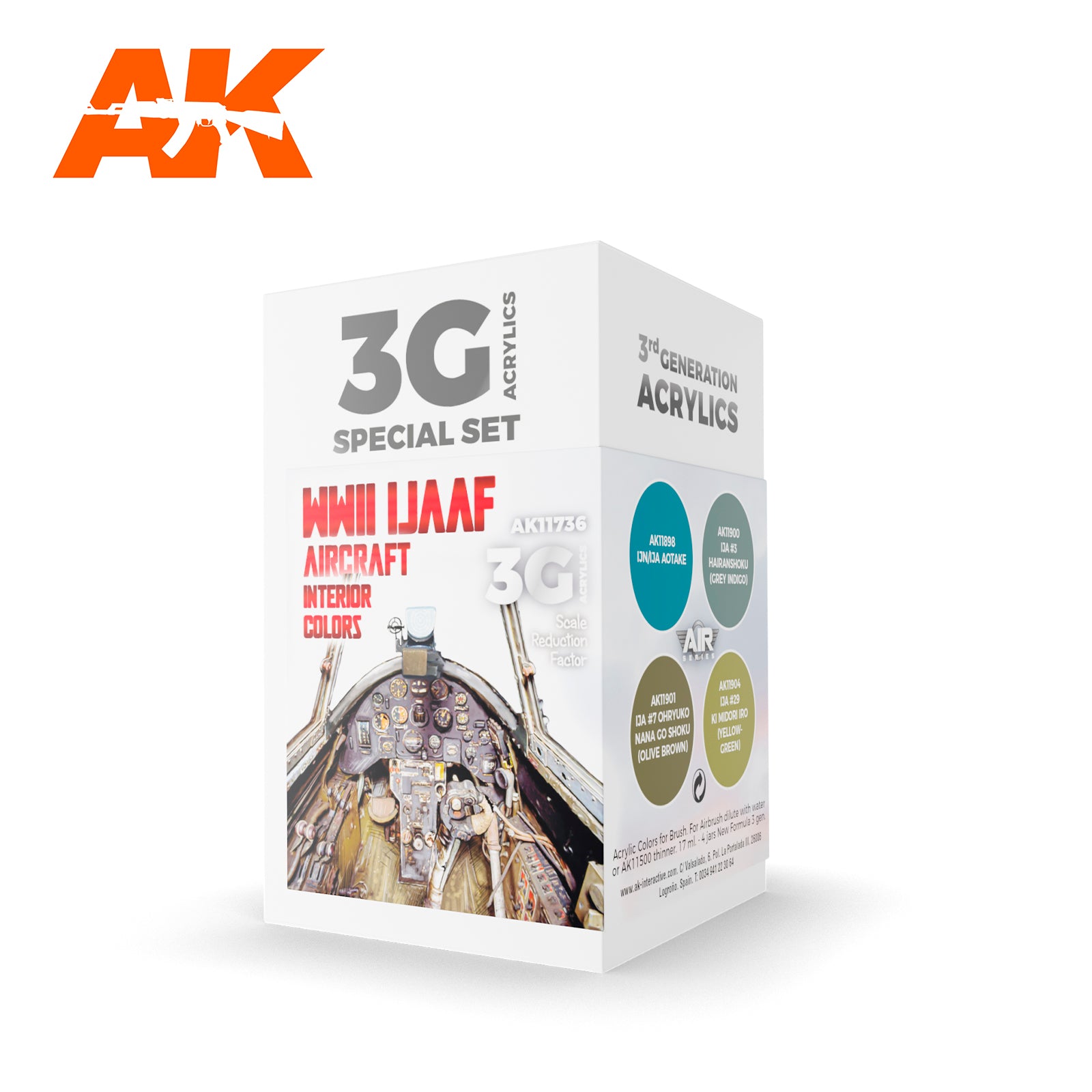 AK Interactive 3G Air - WWII IJAAF Aircraft Interior Colors SET | 8435568314450
