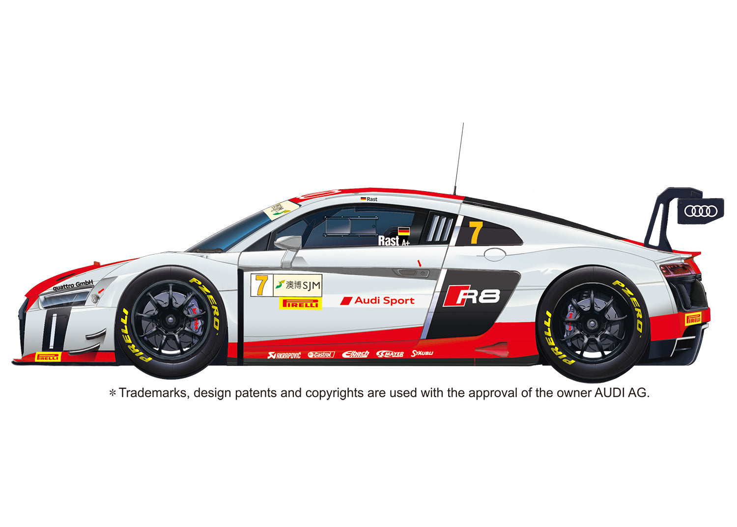 Platz NuNu 1/24 Audi R8 LMS GT3 2015 FIA GT3 World Cup with Masking Sheets | 4545782078404