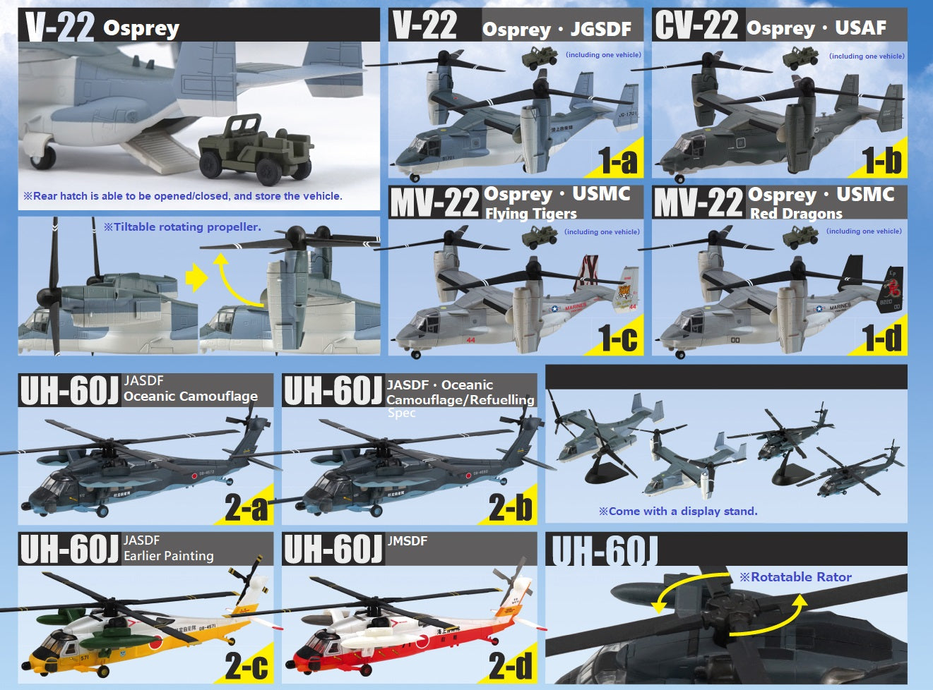 F-Toys 1/144 Work Shop Vol.38 Heliborne Collection 9, 10-Pack Blind Box With All 8 Varieties | 84582138604838