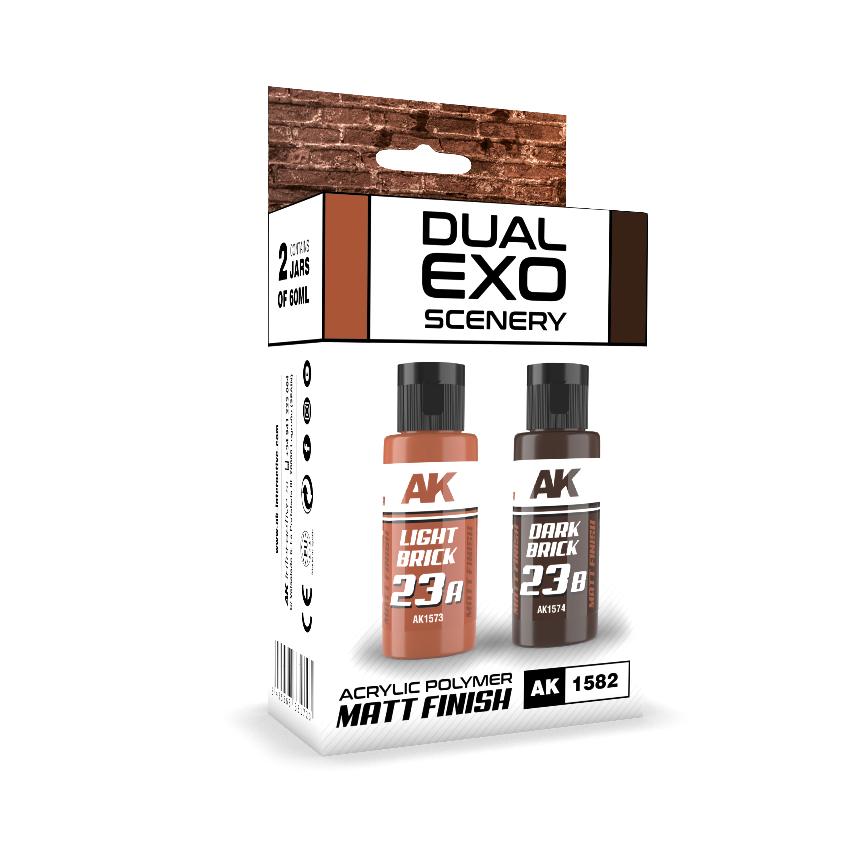 Ak Interactive Light Brick & Dark Brick Dual Exo Paint Set | 8435568331723