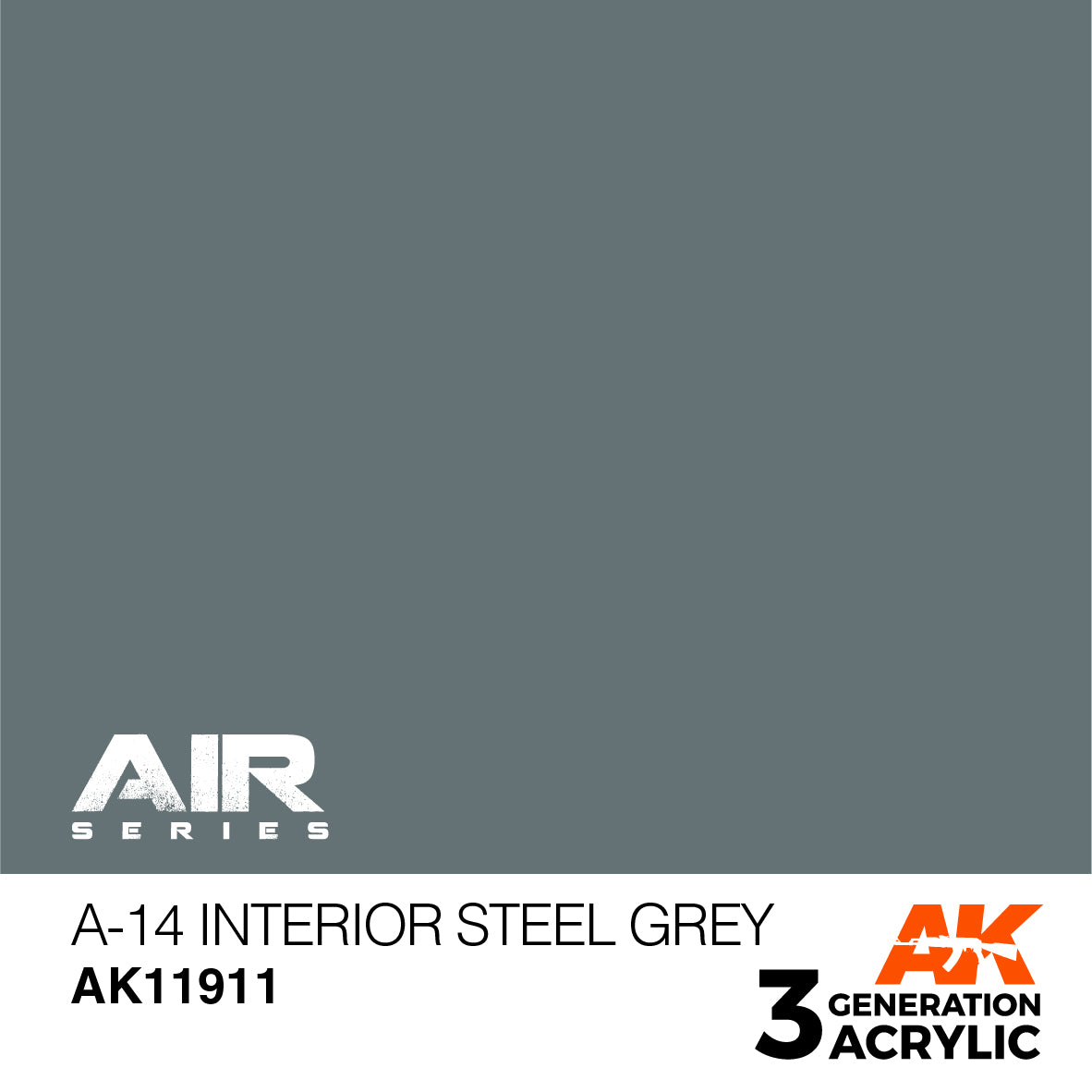 AK Interactive 3G Air - A-14 Interior Steel Grey | 8435568315754