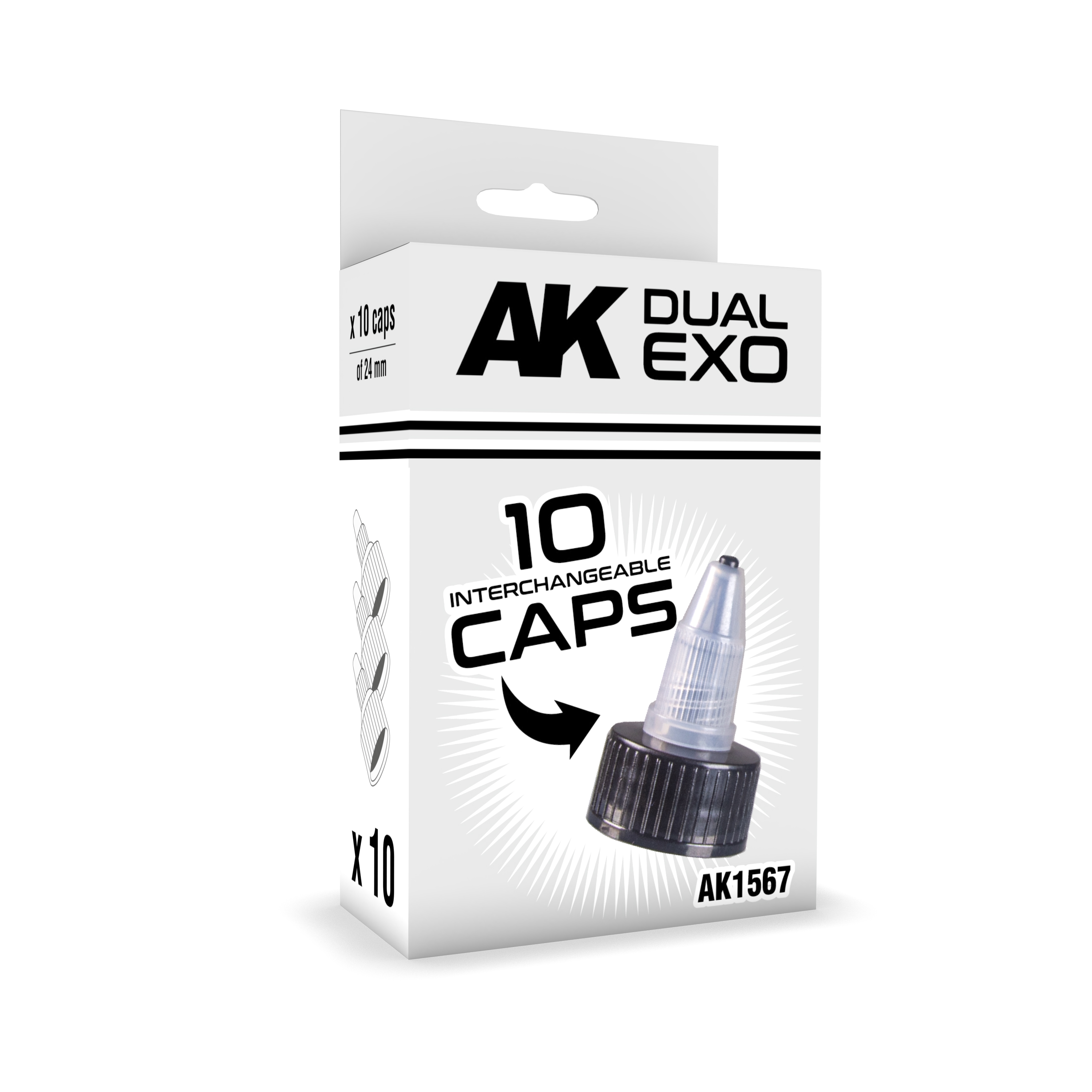 Ak Interactive Black Caps (24mm Diameter) Set | 8435568329010