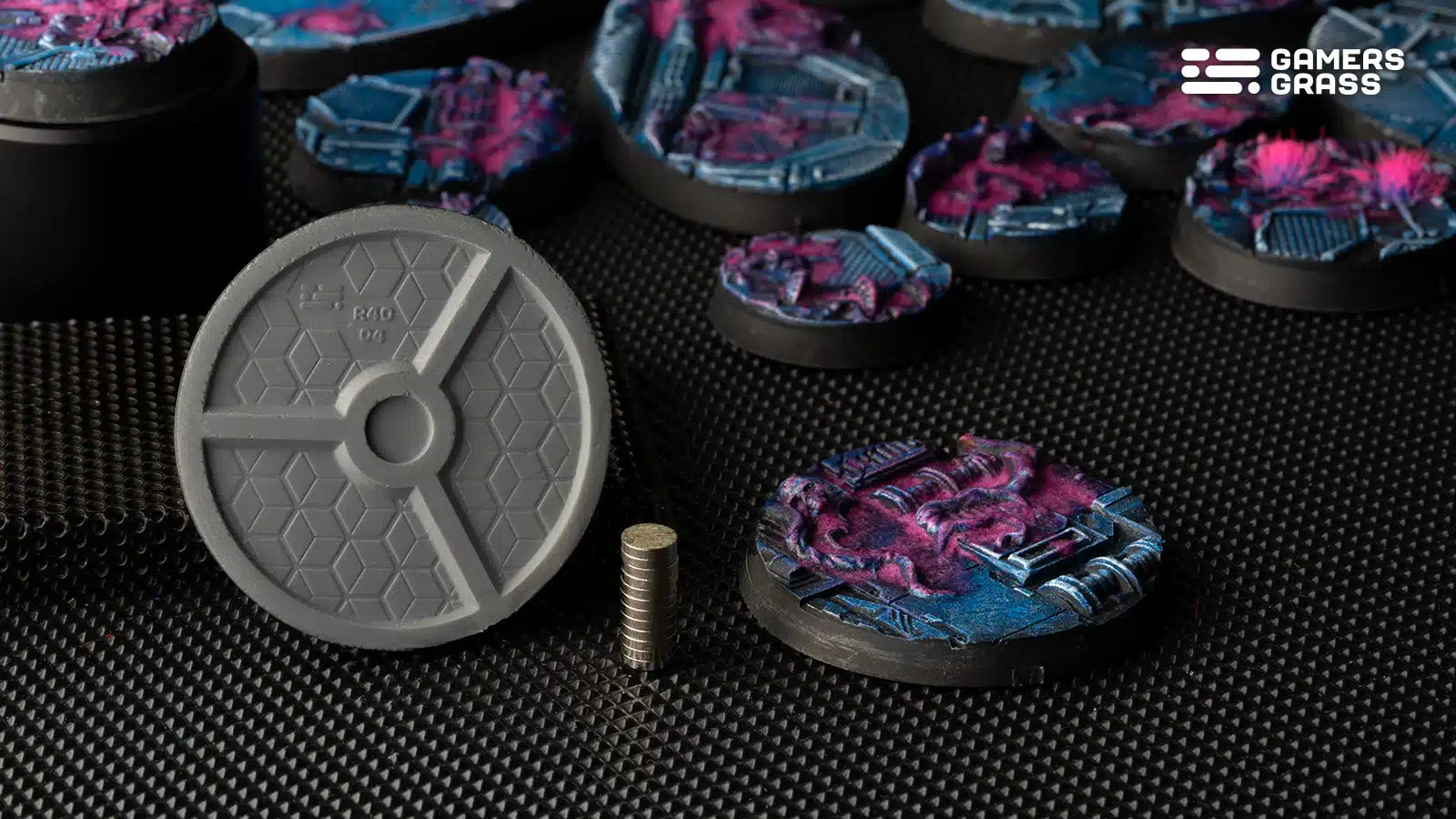 Gamers Grass Battle Ready Bases - Alien Infestation - Round 40mm (x5) | 738956790347
