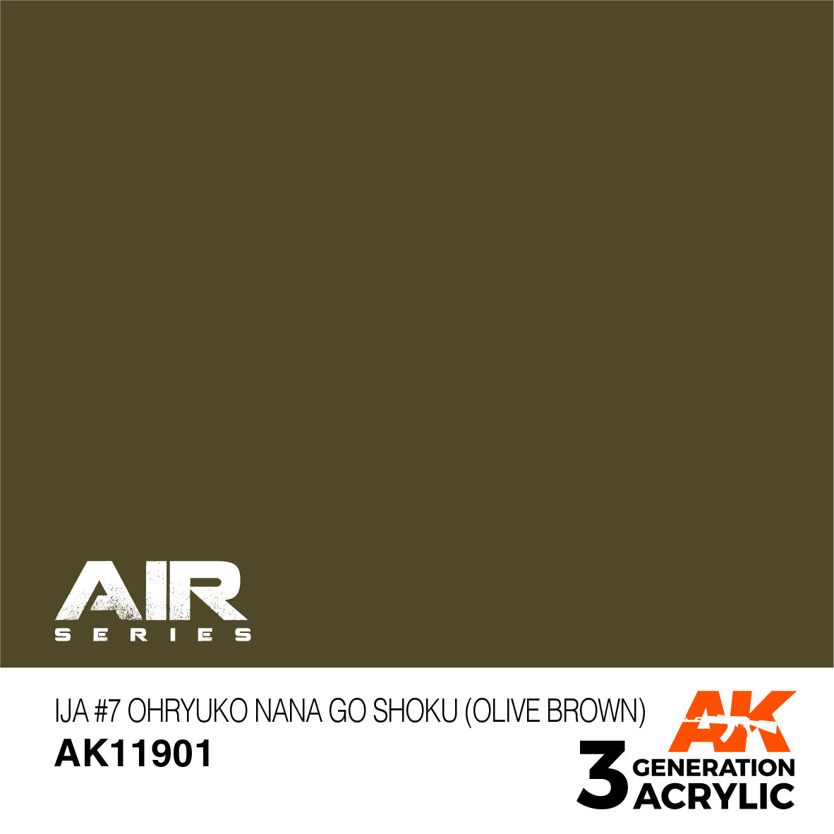 AK Interactive 3G Air - IJA #7 Ohryuko Nana Go Shoku (Olive Brown) | 8435568315655