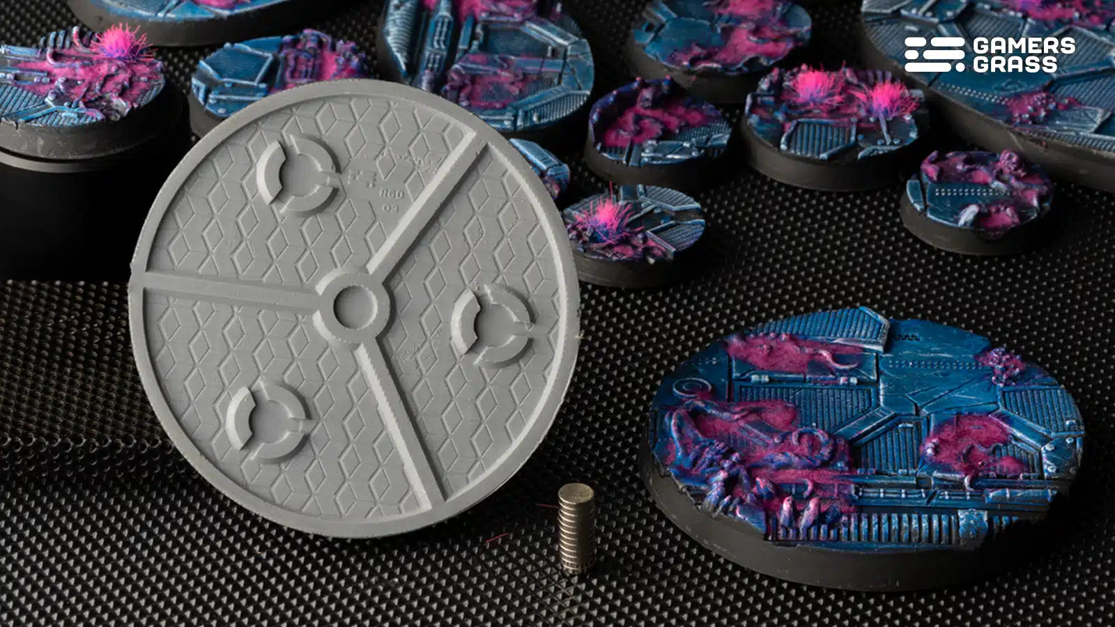 Gamers Grass Battle Ready Bases - Alien Infestation - Round 60mm (x2) | 738956790361