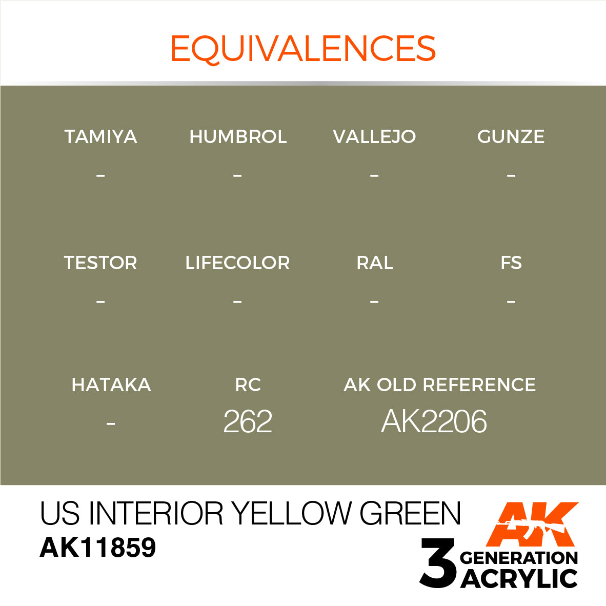 AK Interactive 3G Air - US Interior Yellow Green | 8435568315235