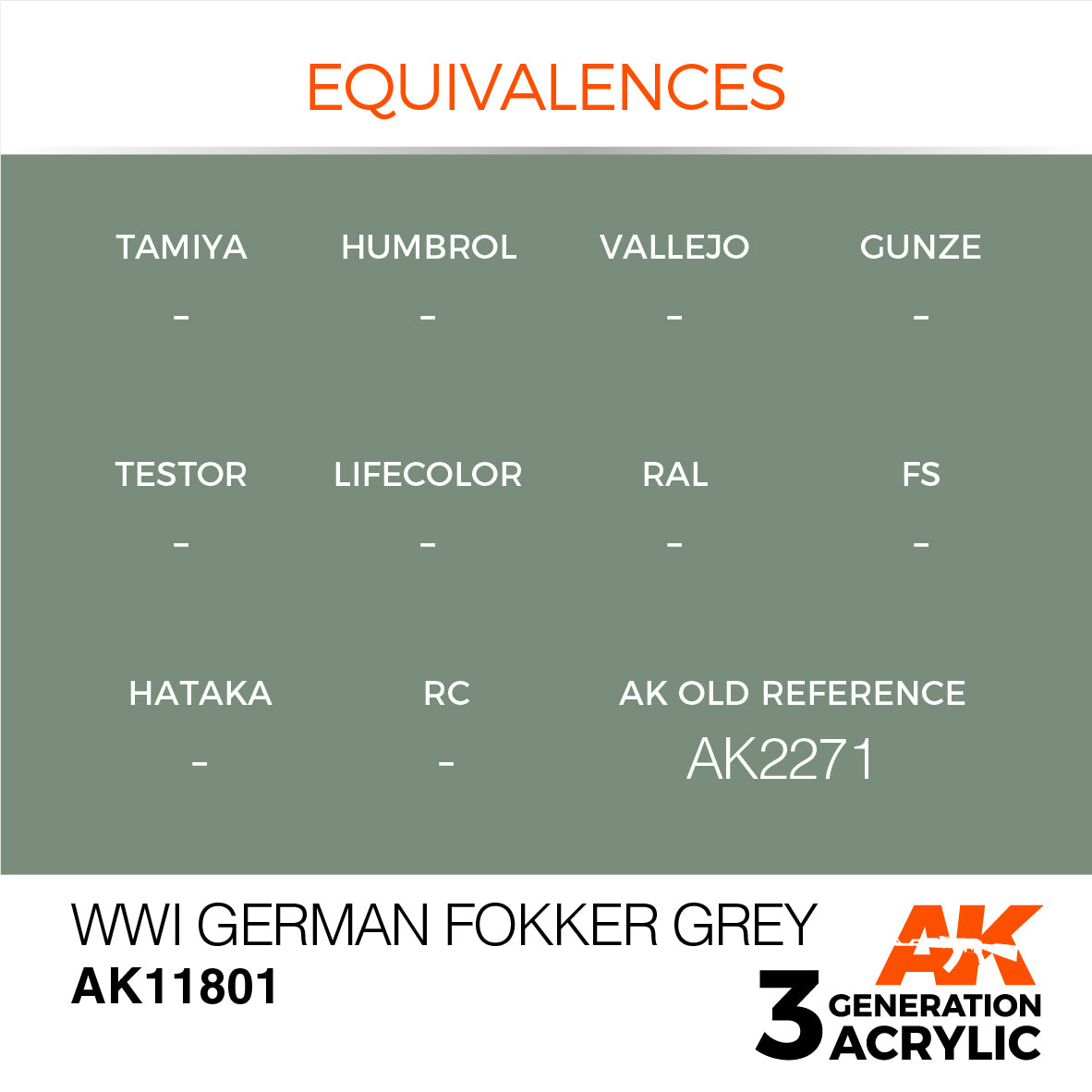 AK Interactive 3G Air - WWI German Fokker Grey | 8435568314658