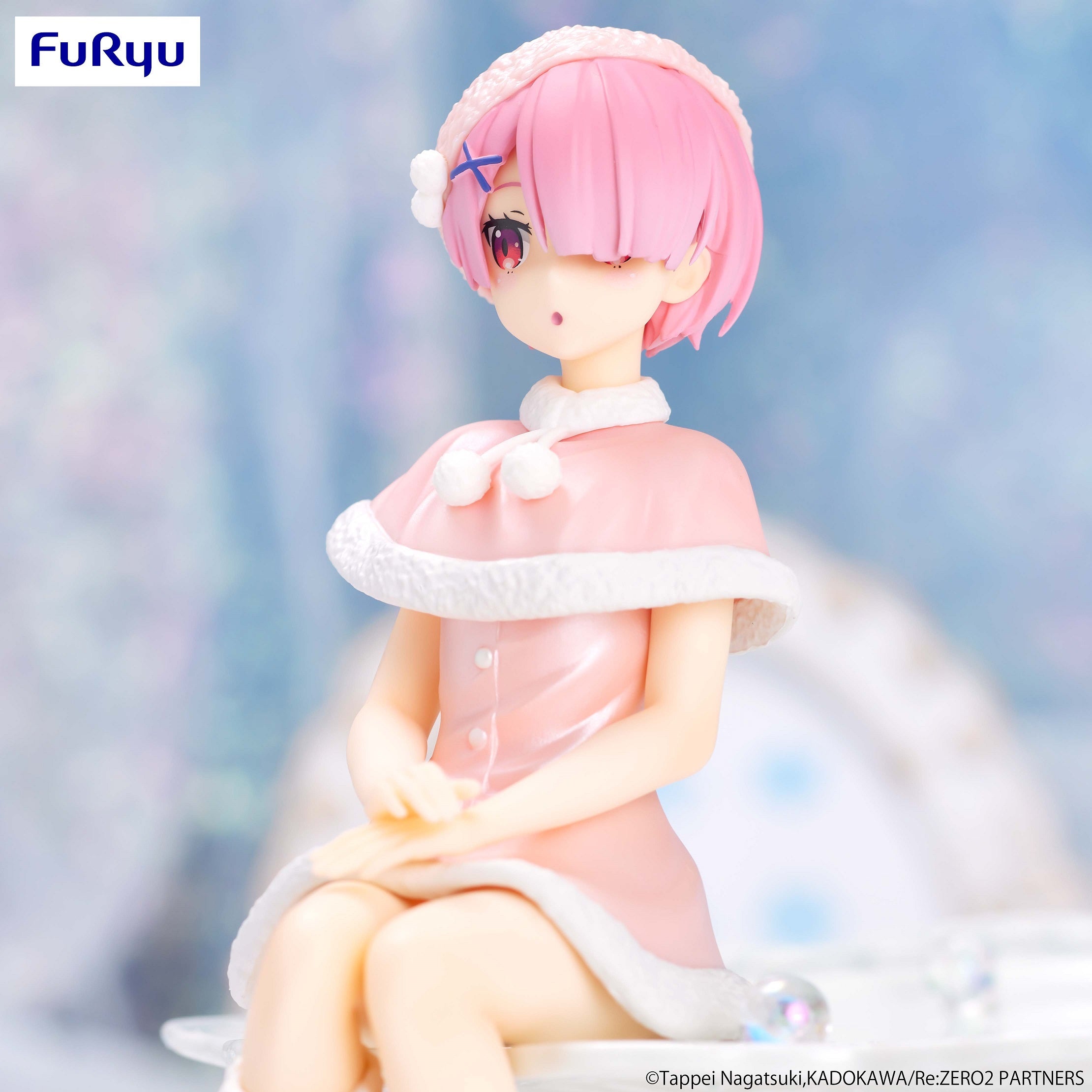 FURYU Corporation Re:ZERO -Starting Life in Another World- Noodle Stopper Figure -Ram Snow Princess Pearl Color ver.-(4582655071155)