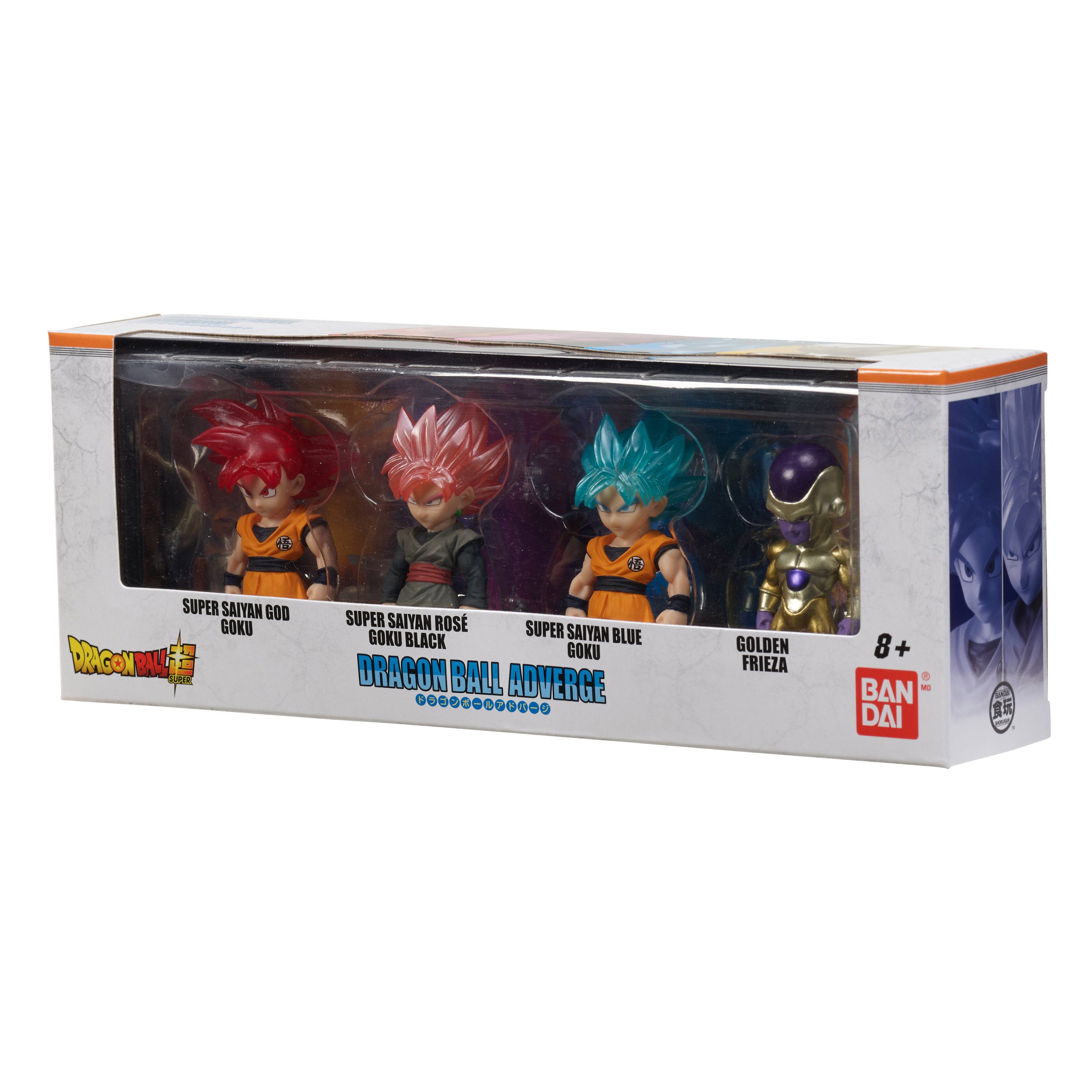 Bandai Adverge "Dragon Ball Super" Set of 4 (Goku Rose, SS Blue Goku, Golden Freiza, Goku God) | 045557866082