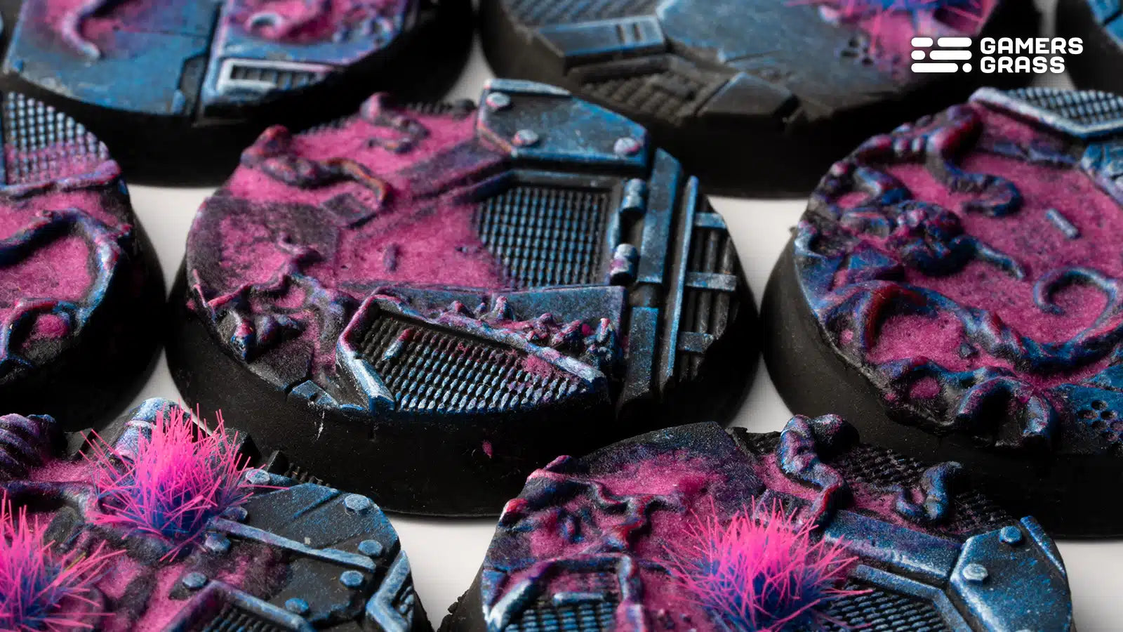 Gamers Grass Battle Ready Bases - Alien Infestation - Round 32mm (x8) | 738956790330