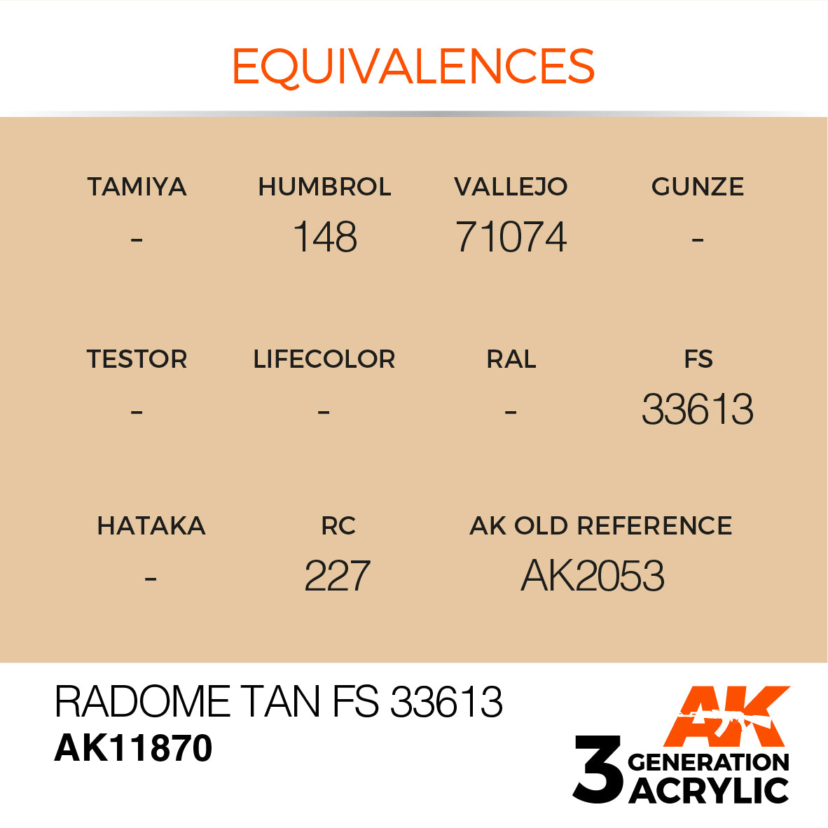AK Interactive 3G Air - Radome Tan FS 33613 | 8435568315341