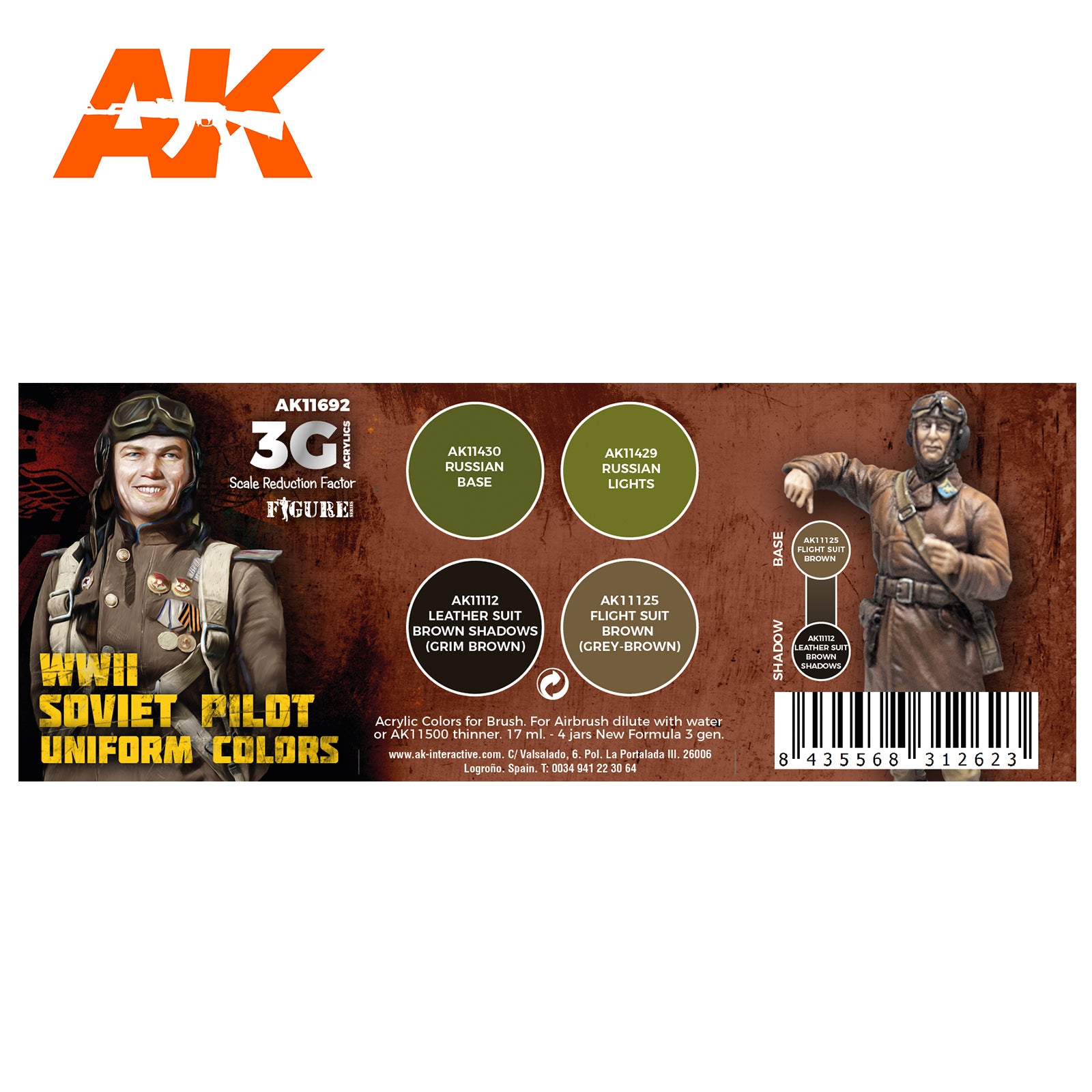 AK Interactive 3G Air - WWII SOVIET UNIFORM COLORS | 8435568312623