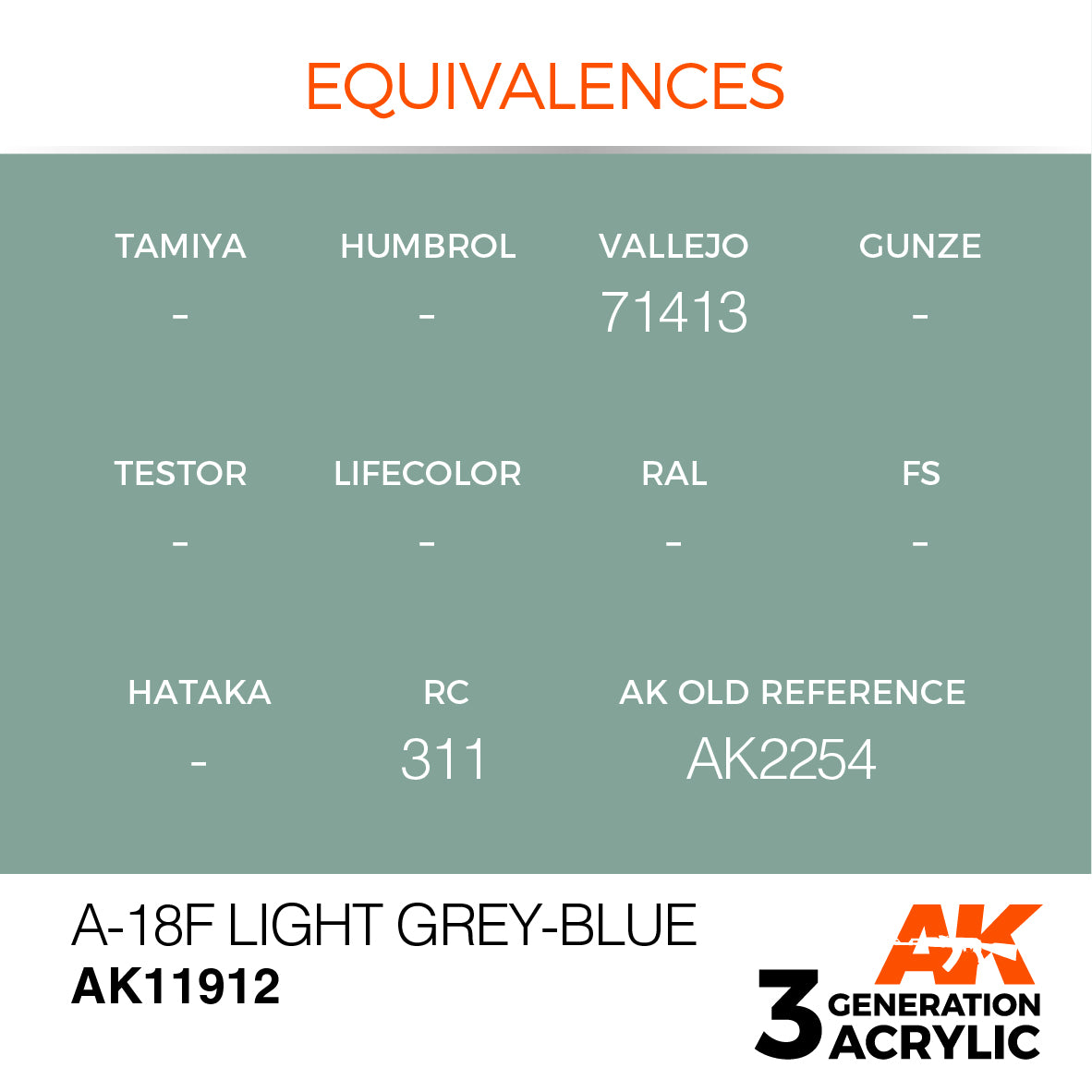 AK Interactive 3G Air - A-18f Light Grey-Blue | 8435568315761