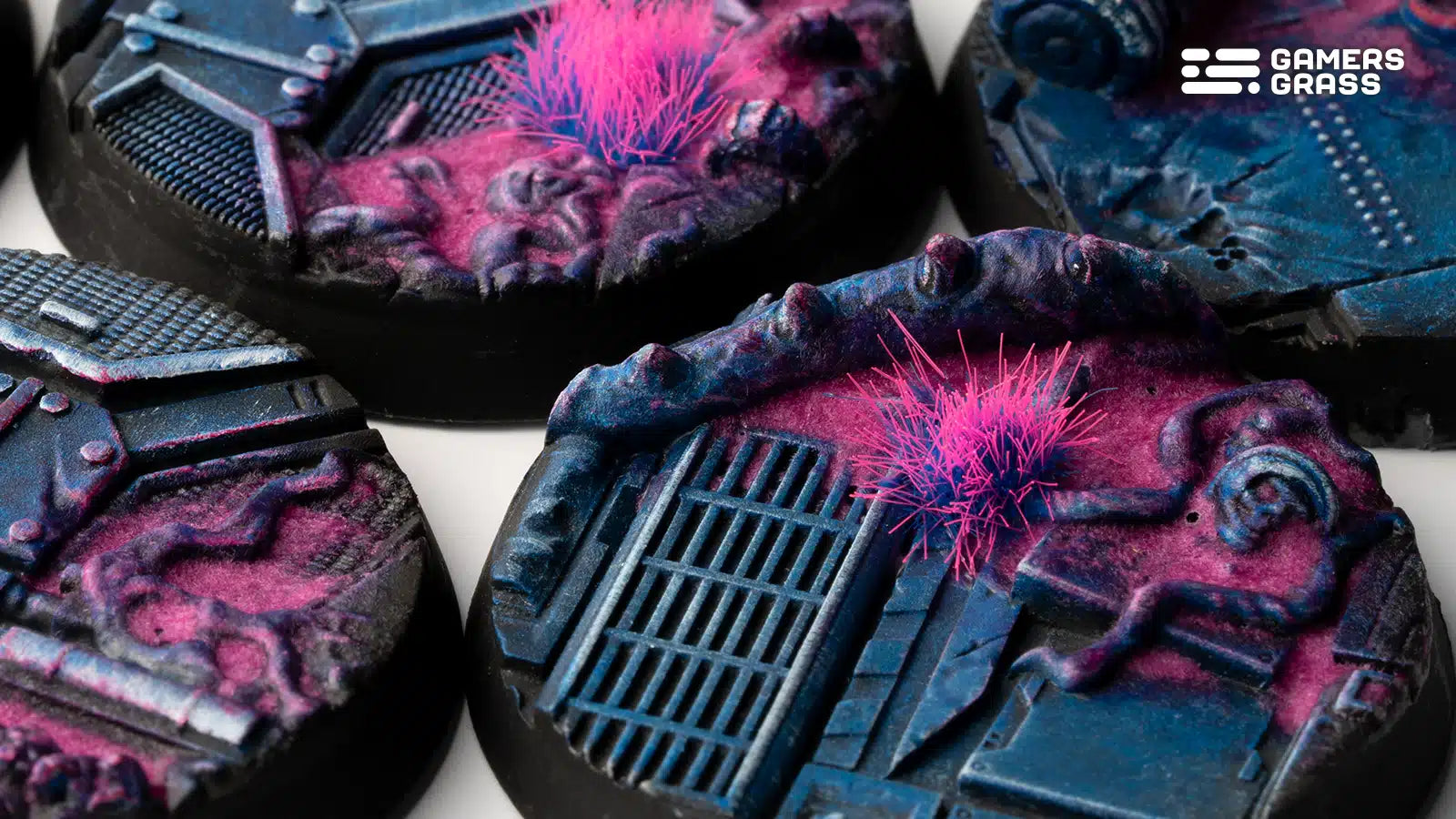 Gamers Grass Battle Ready Bases - Alien Infestation - Round 40mm (x5) | 738956790347