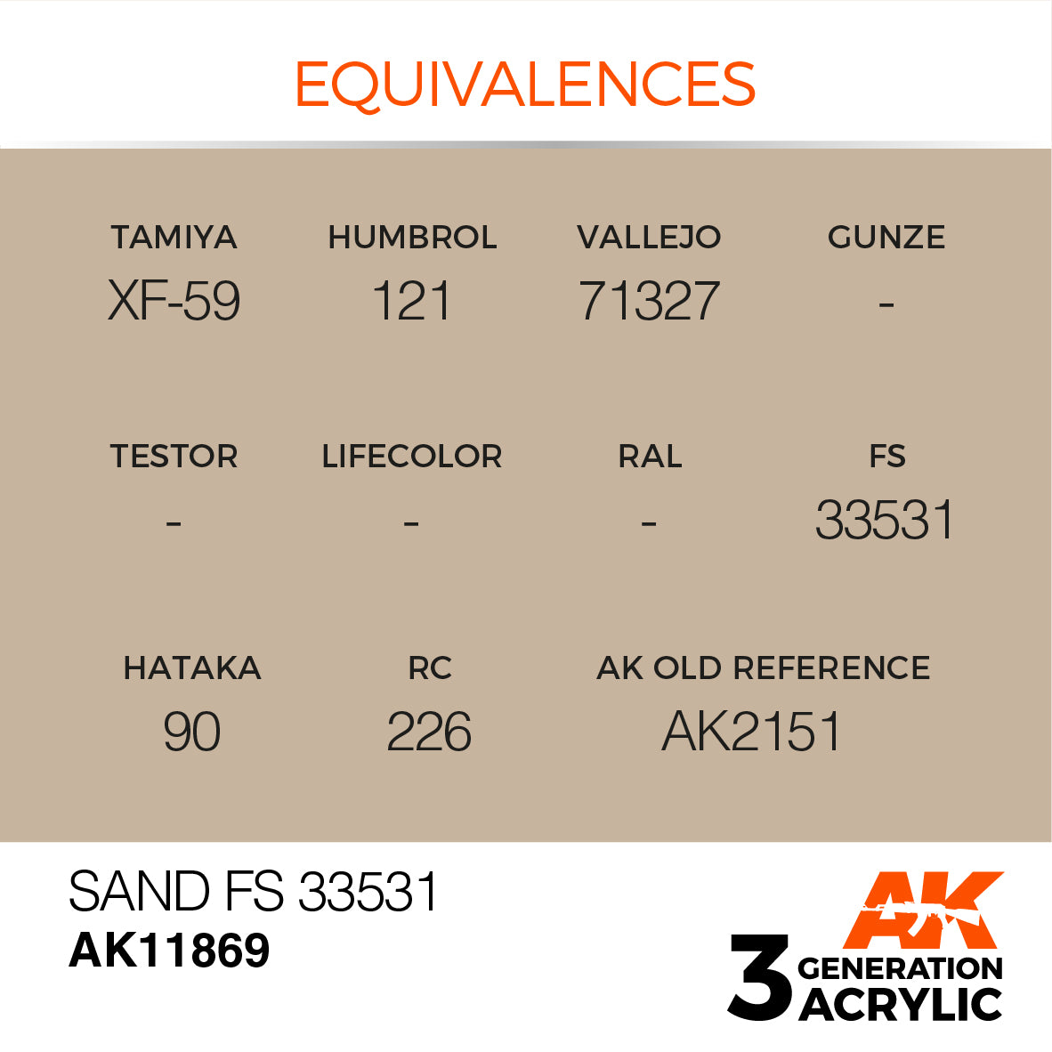 AK Interactive 3G Air - Sand FS 33531 | 8435568315334