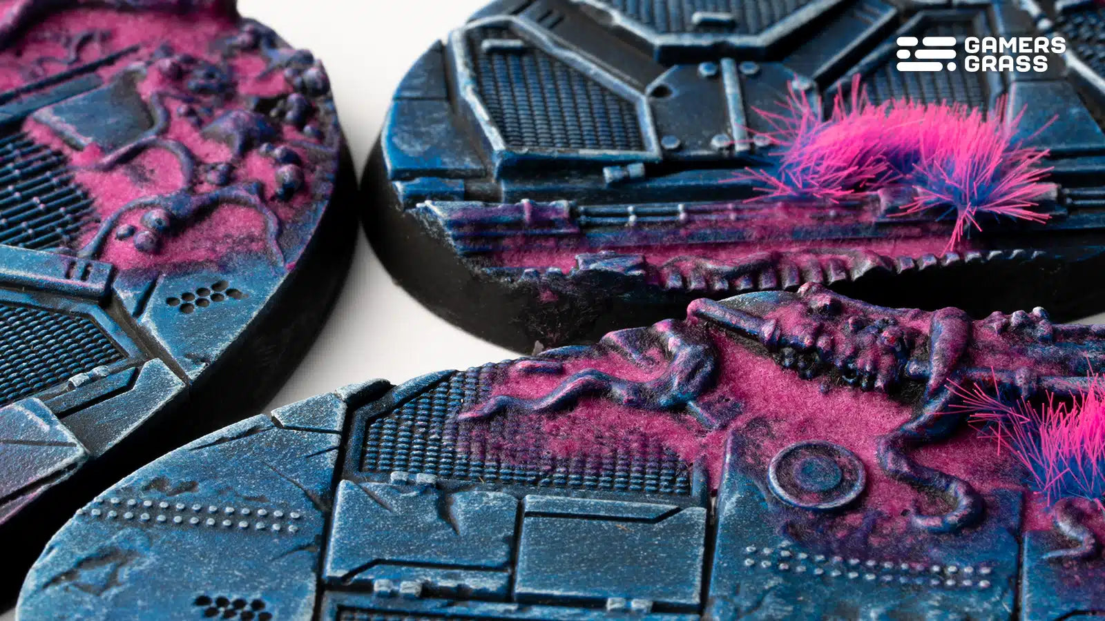 Gamers Grass Battle Ready Bases - Alien Infestation - Oval 75mm (x3) | 738956790392