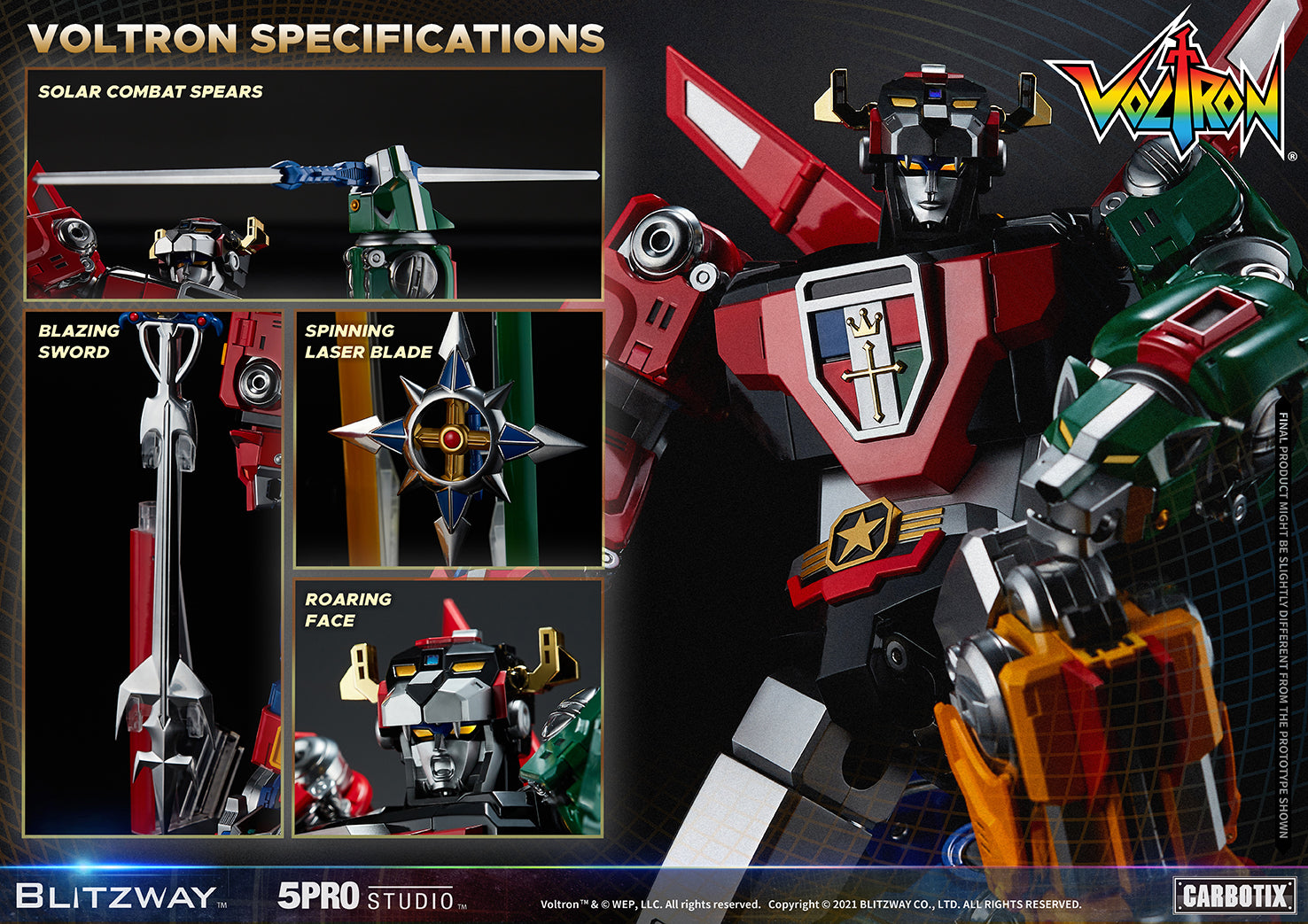 Blitzway 'Voltron' 5Pro Studio CARBOTIX Series, Action Figure | 8809321479531