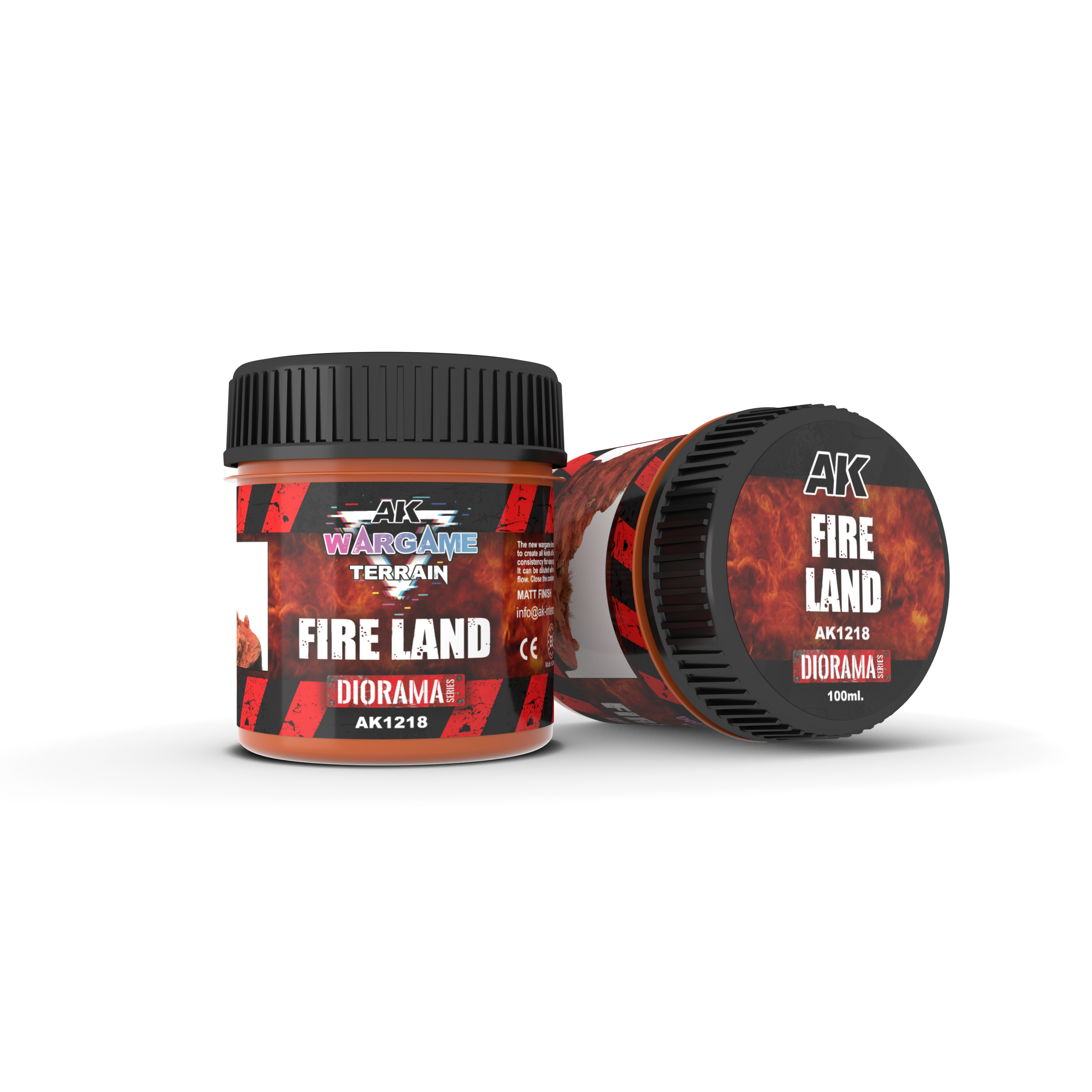 AK Interactive Wargame Battle Ground Terrains Fire Land - 100ml (Acrylic)