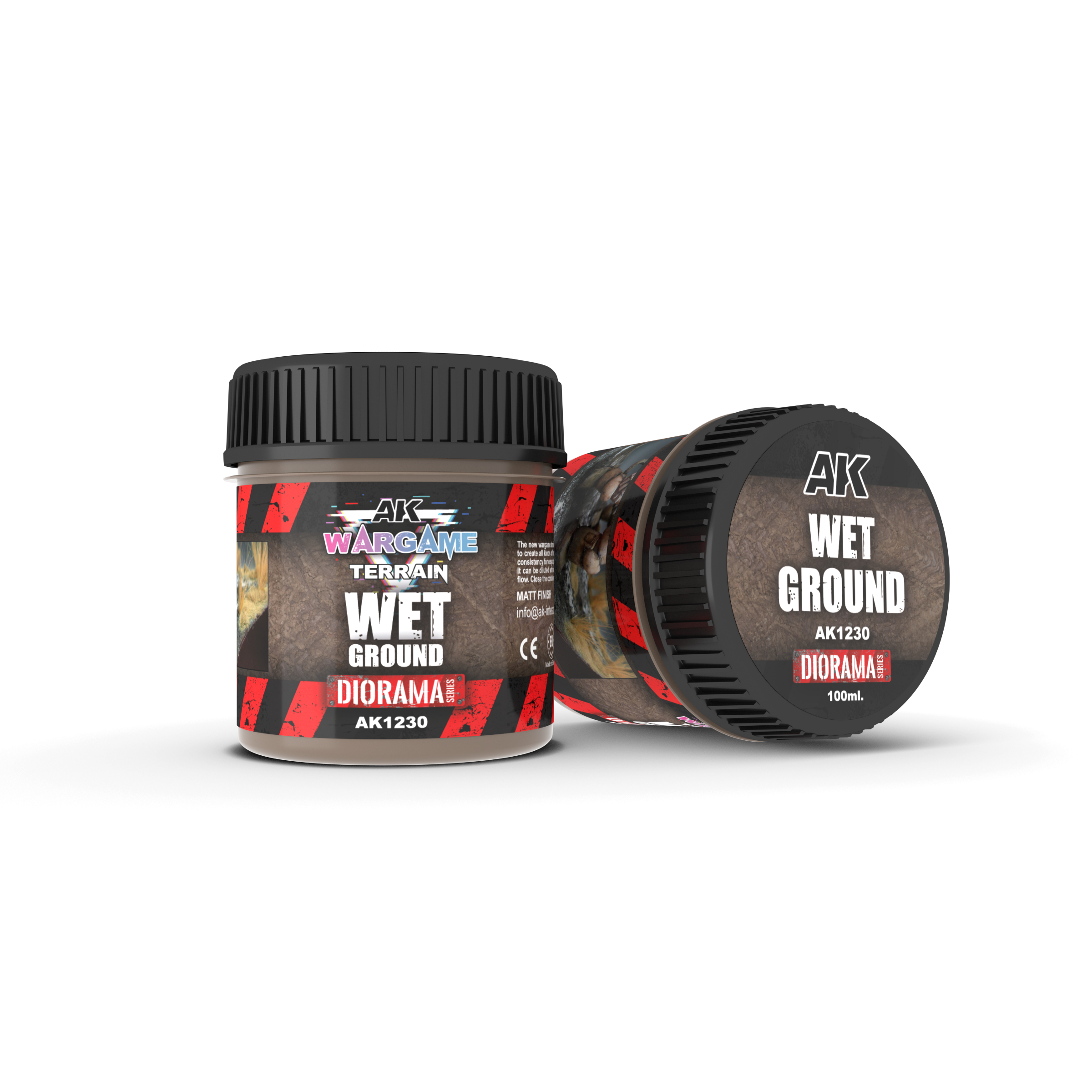 AK Interactive Wargame Battle Ground Terrains Wet Ground - 100ml (Acrylic) | 8435568331044