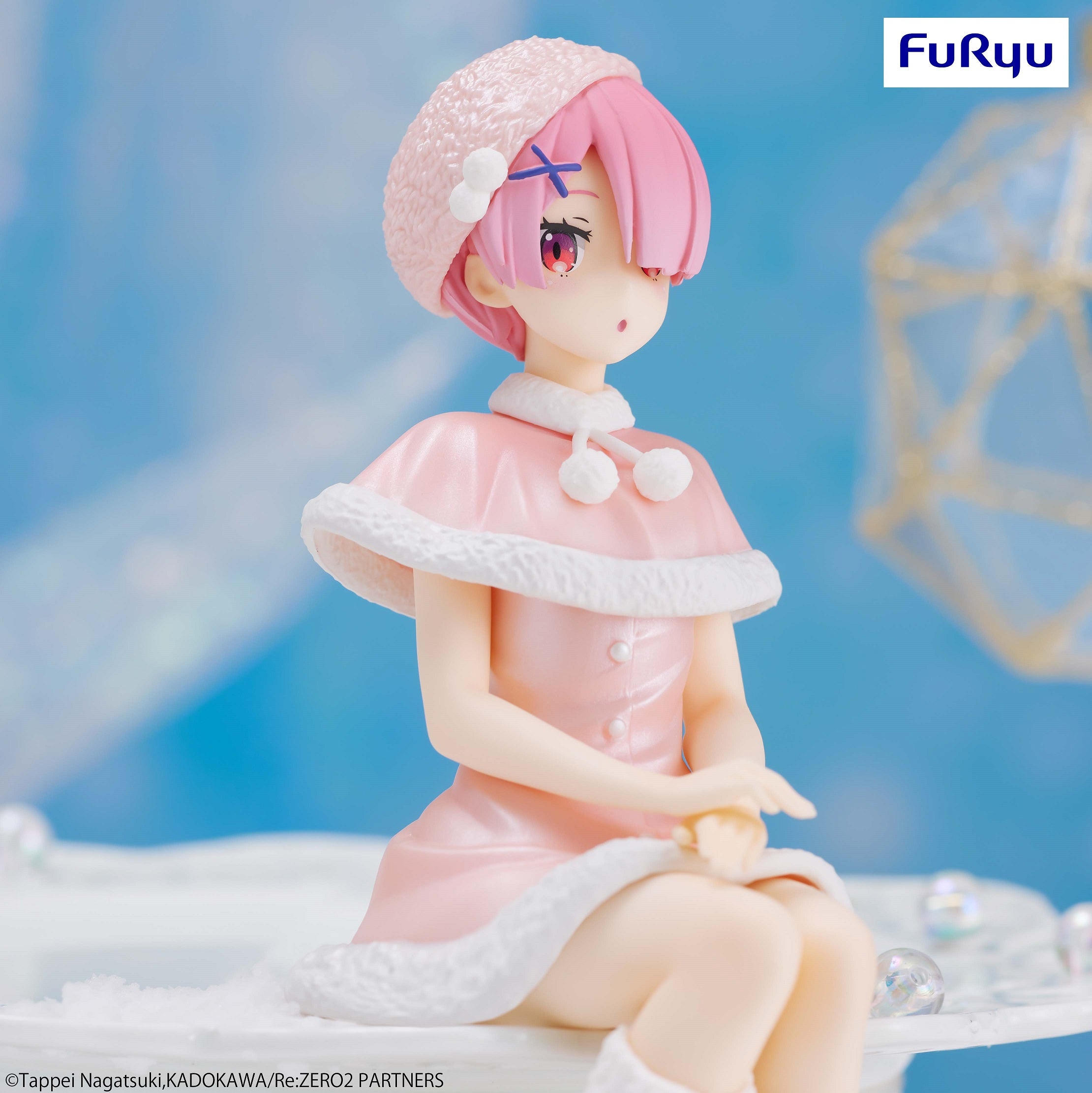 FURYU Corporation Re:ZERO -Starting Life in Another World- Noodle Stopper Figure -Ram Snow Princess Pearl Color ver.-(4582655071155)