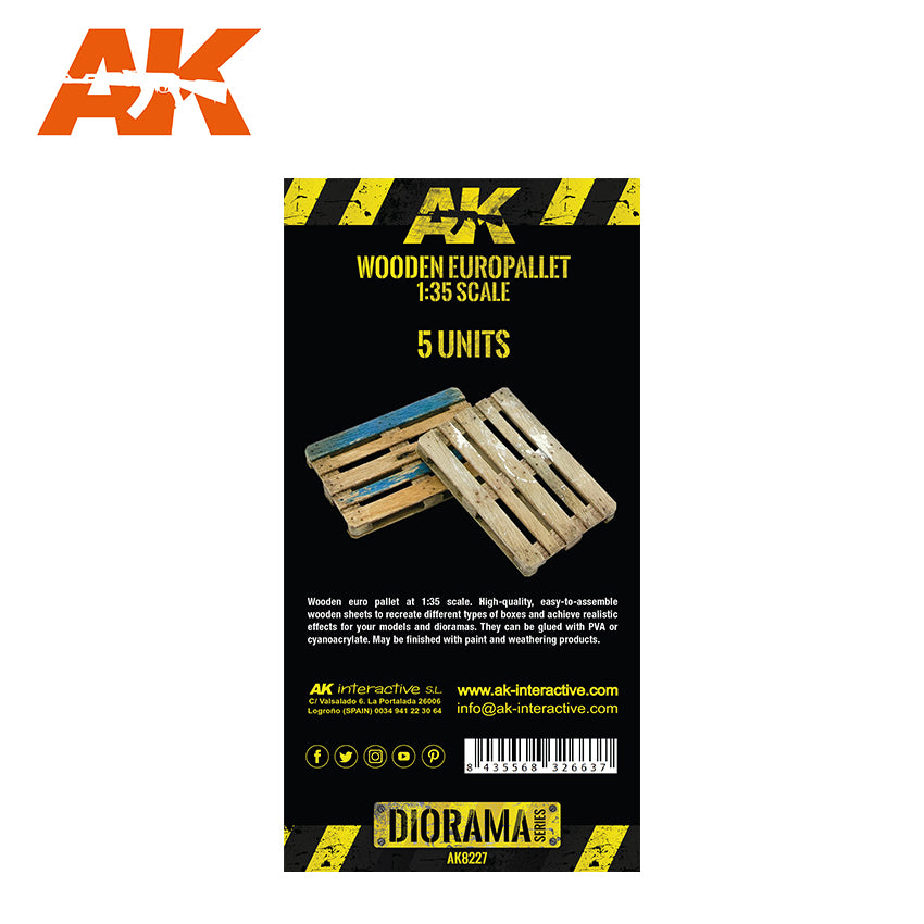 AK Interactive Laser Cut Wooden Europallet / 1:35, 5 Units | 8435568326637
