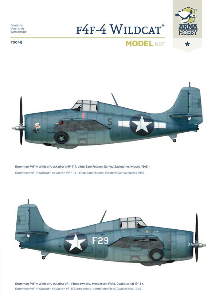 Arma Hobby 1/72 F4F-4 Wildcat Model Kit | 5902734373366