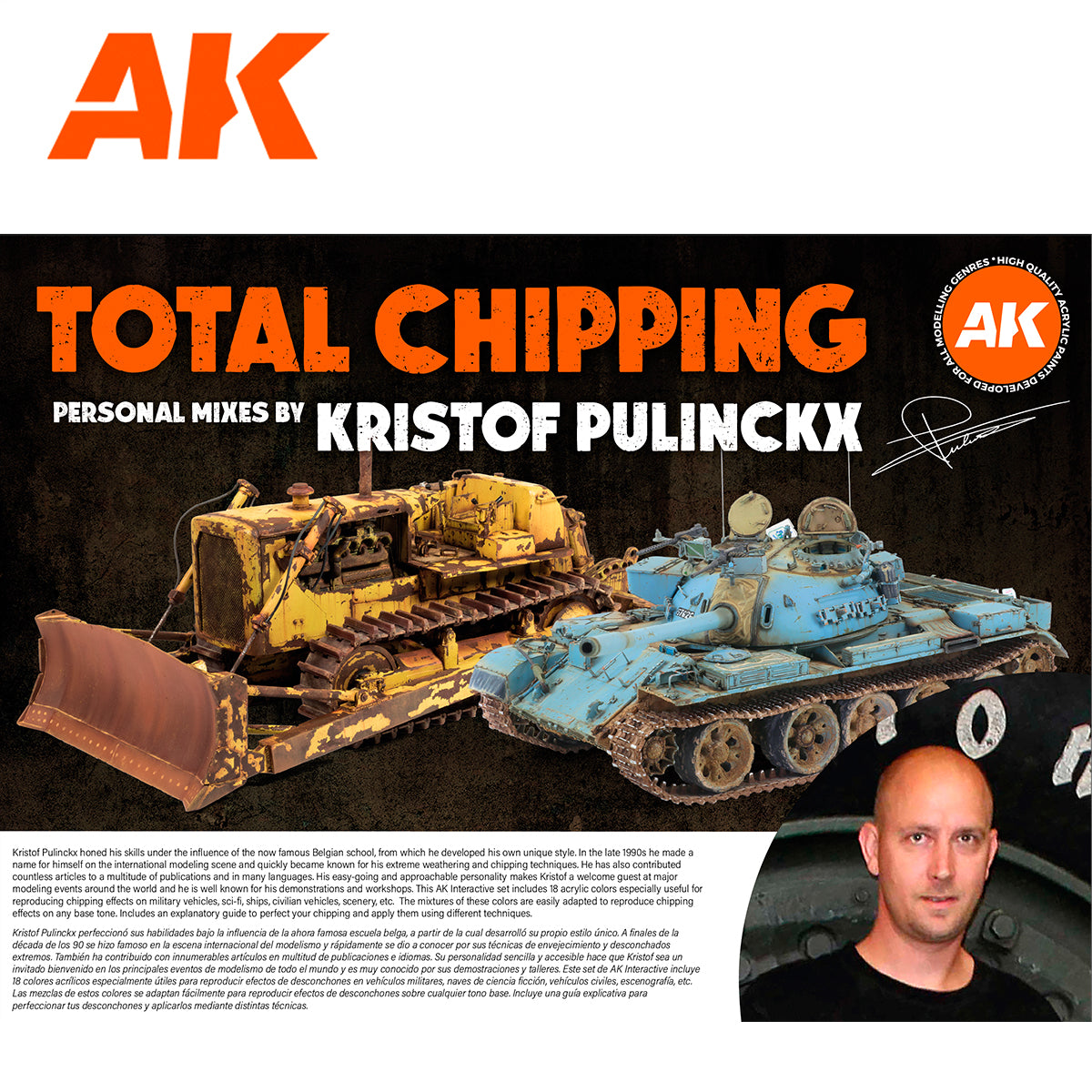AK Interactive Total Chipping Kristof Pulinckx (18 Colors Set)