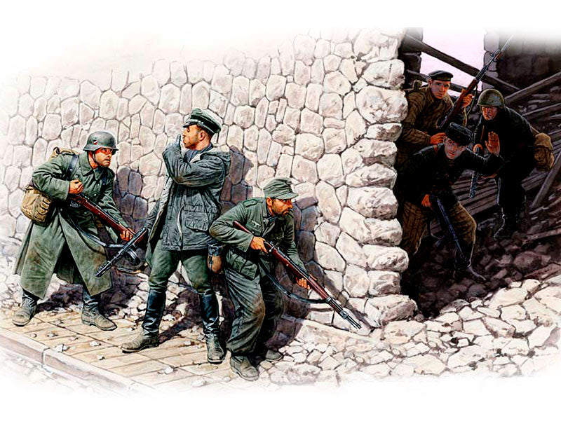 MASTER BOX 1/35 Who's that, German Mountain Troops & Soviet Marines, spring 1943 | 4820113080180