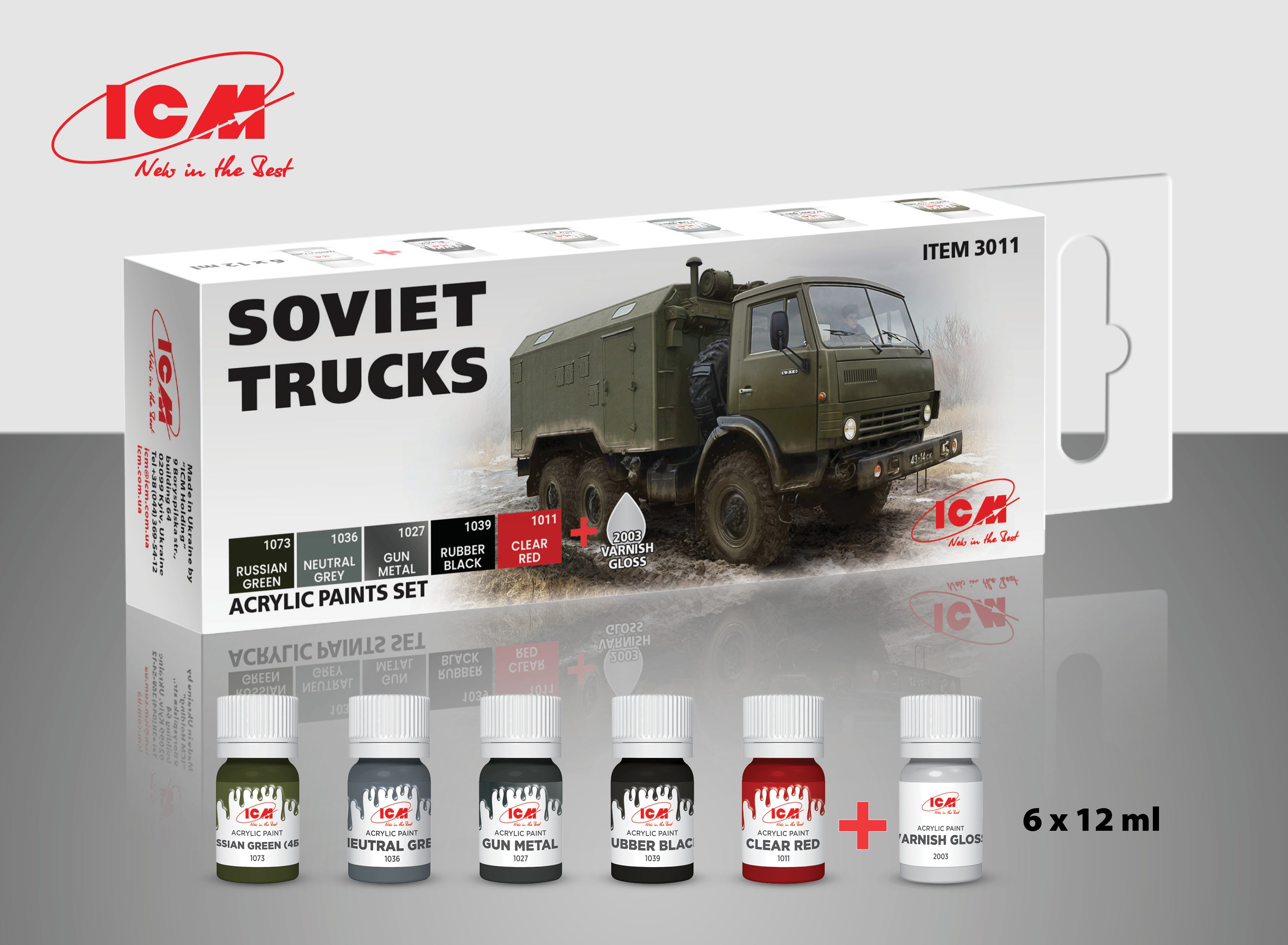ICM Acrylic Paint set for all Soviet Trucks | 4823044408412