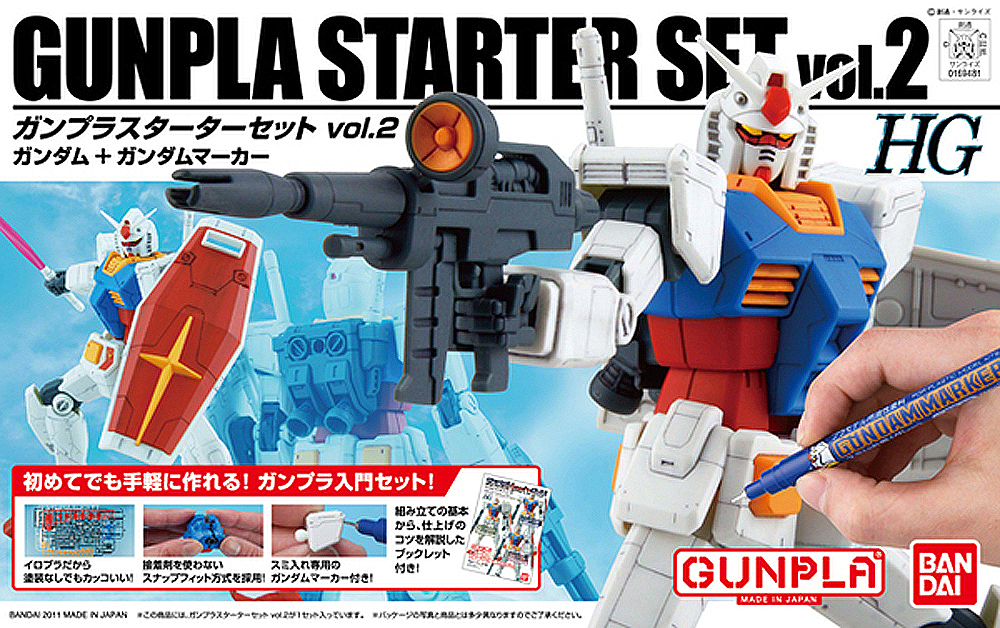 Bandai HGUC 1/144 GunPla Starter Set 2: Gundam Ver G30th | 4543112694812