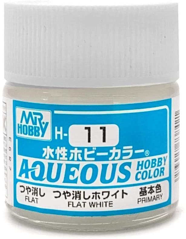 Mr Hobby Aqueous Color H11 Flat White 10ml Bottle | 4973028738421