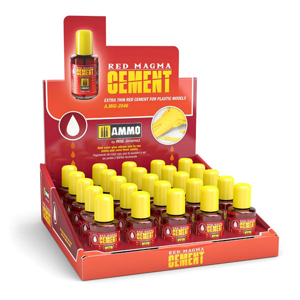 Ammo Mig Expositor Red Magma Cement (25 Units) | 8432074081821