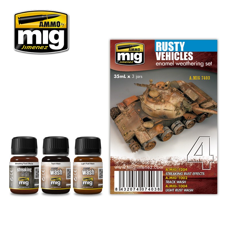 Ammo Mig Rusty Vehicles Weathering Set | 8432074074038