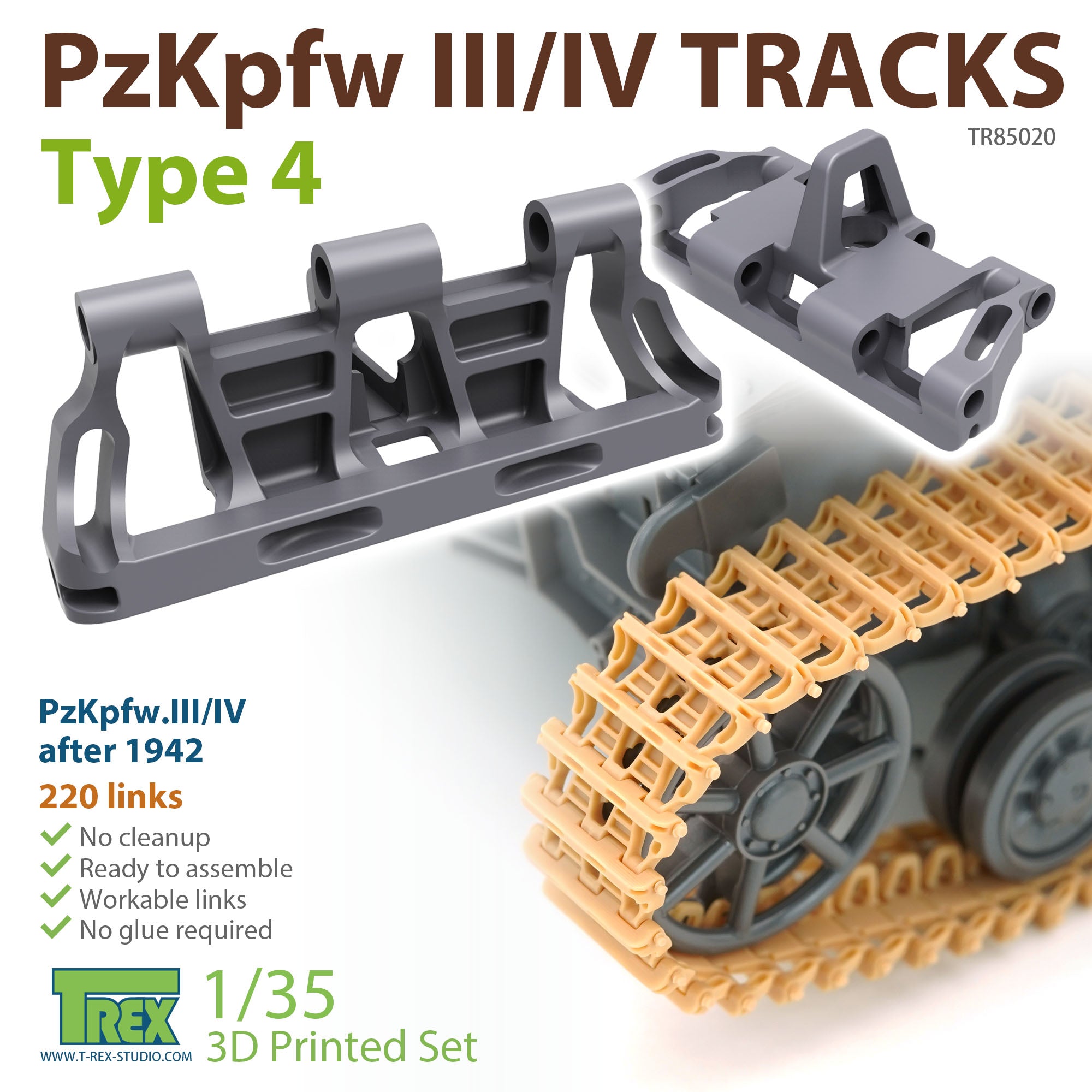 T-Rex Studio 1/35 PzKpfw.III/IV Tracks Type 4 | 6973984751142