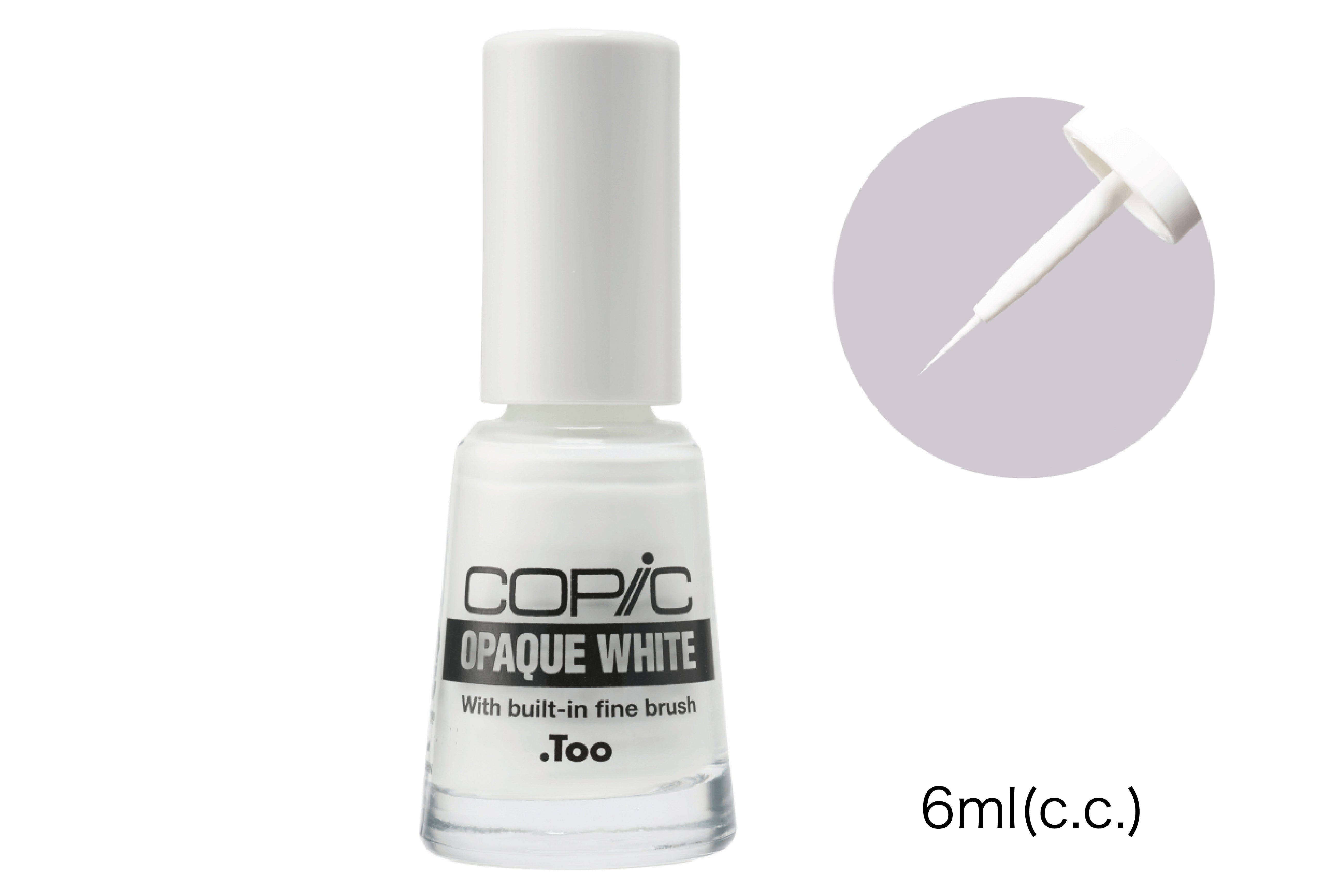 Copic Opaque White With Built in Fine Brush, 6mL | 14511338055219