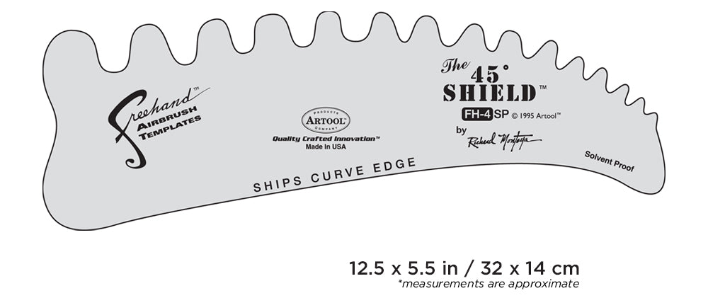 IWATA Artool #4 The 45 Shield Freehand Airbrush Template by Richard Montoya | 758240003144