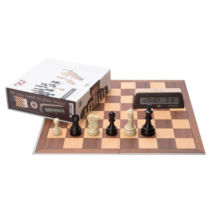 DGT Chess Starter Box Brown (Board & Pieces & Clock) | 8717662821516