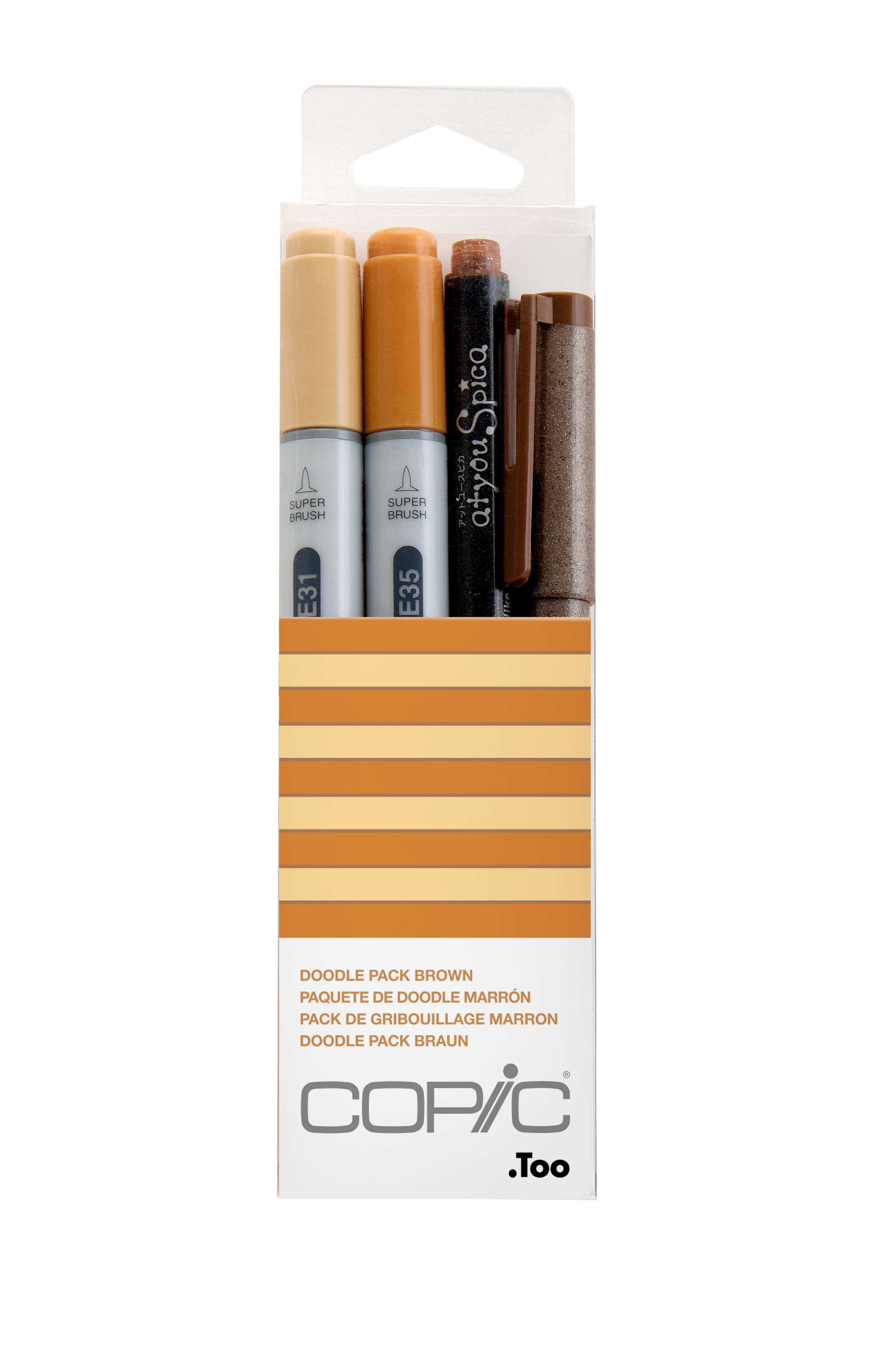 Copic Ciao Marker 4pc Doodle Kit, Brown | 4511338053898