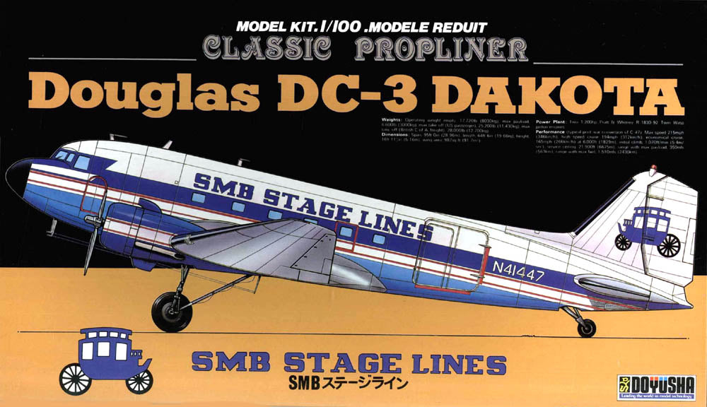 Doyusha 1/100 DOUGLAS DC-3 SMB STAGE LINES | 4975406400203