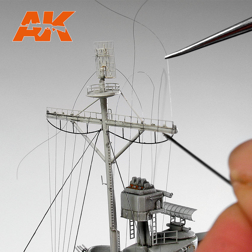 AK Interactive Elastic Rigging Bobbin Mega-Thin for 1:700 or smaller - 20m / 66ft | 8435568307537