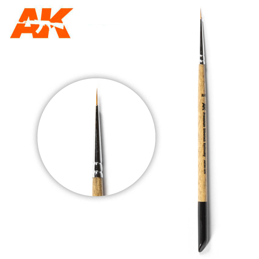 AK Interactive Premium Siberian Kolinsky Brush 2/0 | 8435568308084