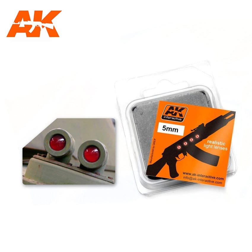 AK Interactive Red 5mm Lenses | 8436535572194