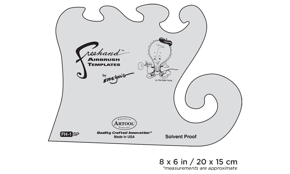 IWATA Artool FH1 Freehand Airbrush Template by Eddie Young | 758240003113