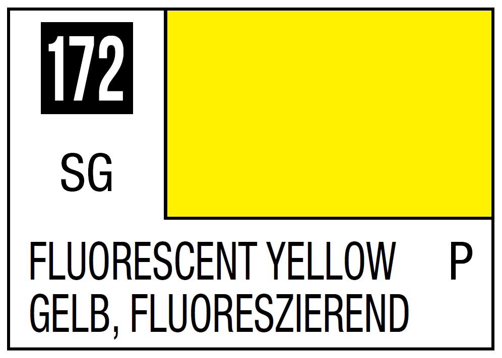 Mr Hobby Mr. Color 172 - Semi Gloss Fluorescent Yellow - 10ml | 4973028635812