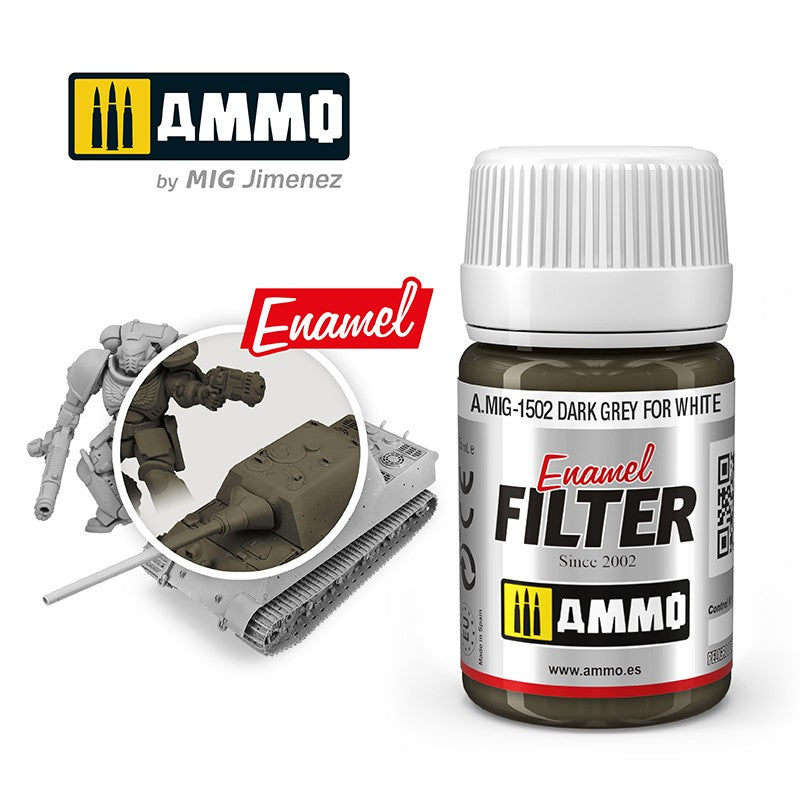 Ammo Mig Dark Grey for White Filter | 8432074015024