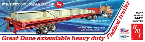 AMT 1/25 Great Dane Extendable Flat Bed Trailer | 849398026199