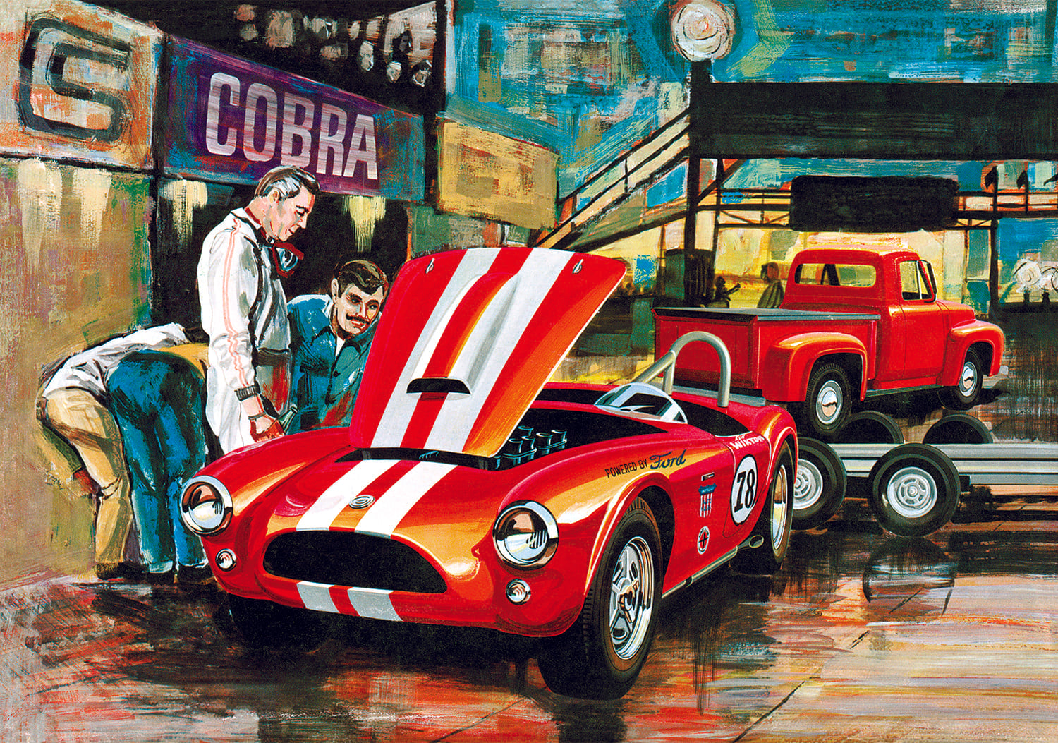 AMT Cobra Racing Team Shelby Cobra and 1953 Ford Pickup & Trailer | 849398019726