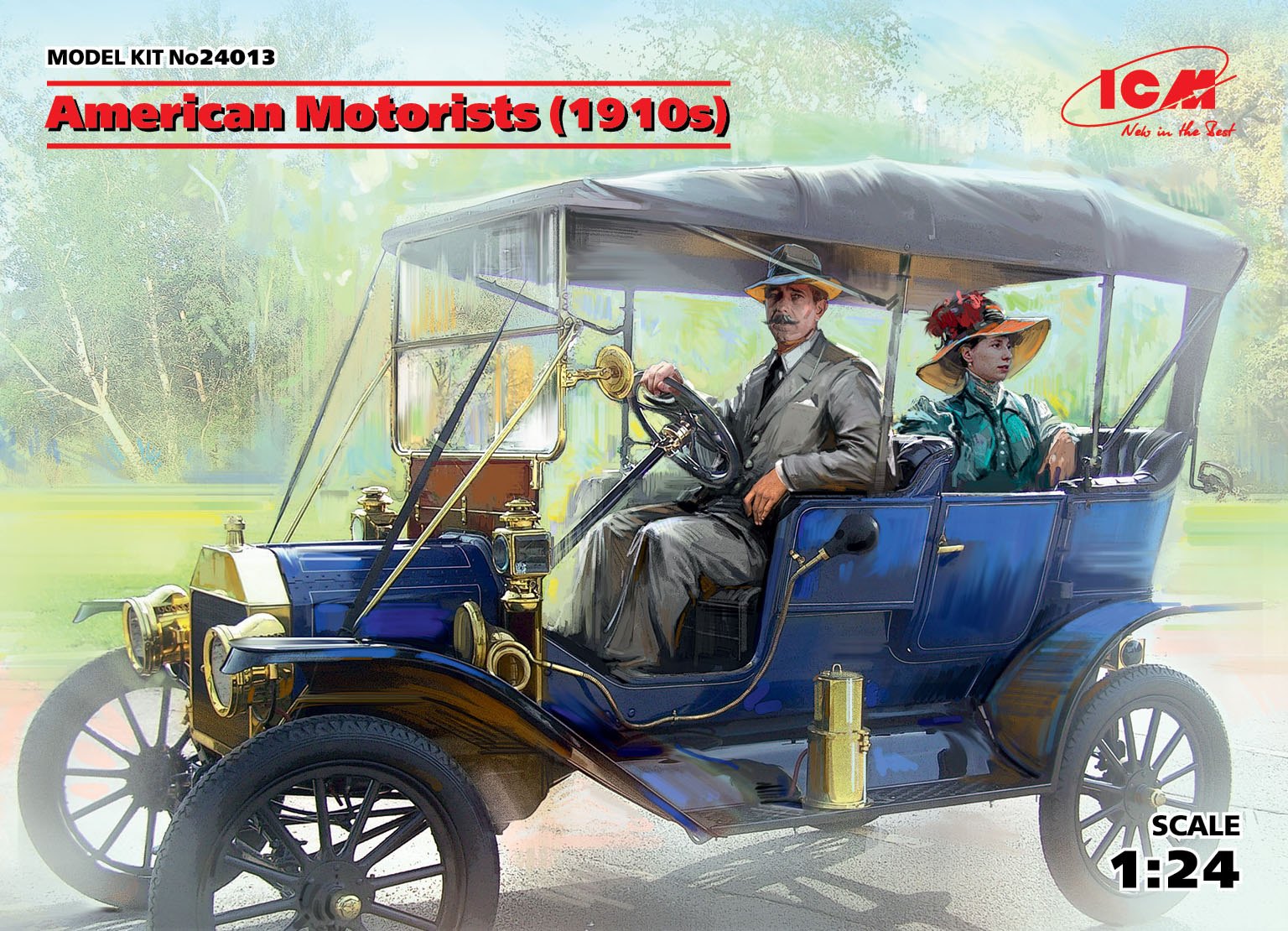 ICM 1/24 American Motorists (1910s) (1 male, 1 female figures) (100% new molds) | 4823044405619