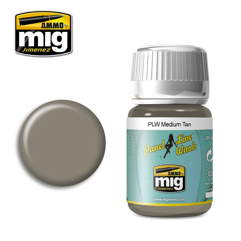 Ammo Mig Medium Tan Panel Line Wash | 8432074016069